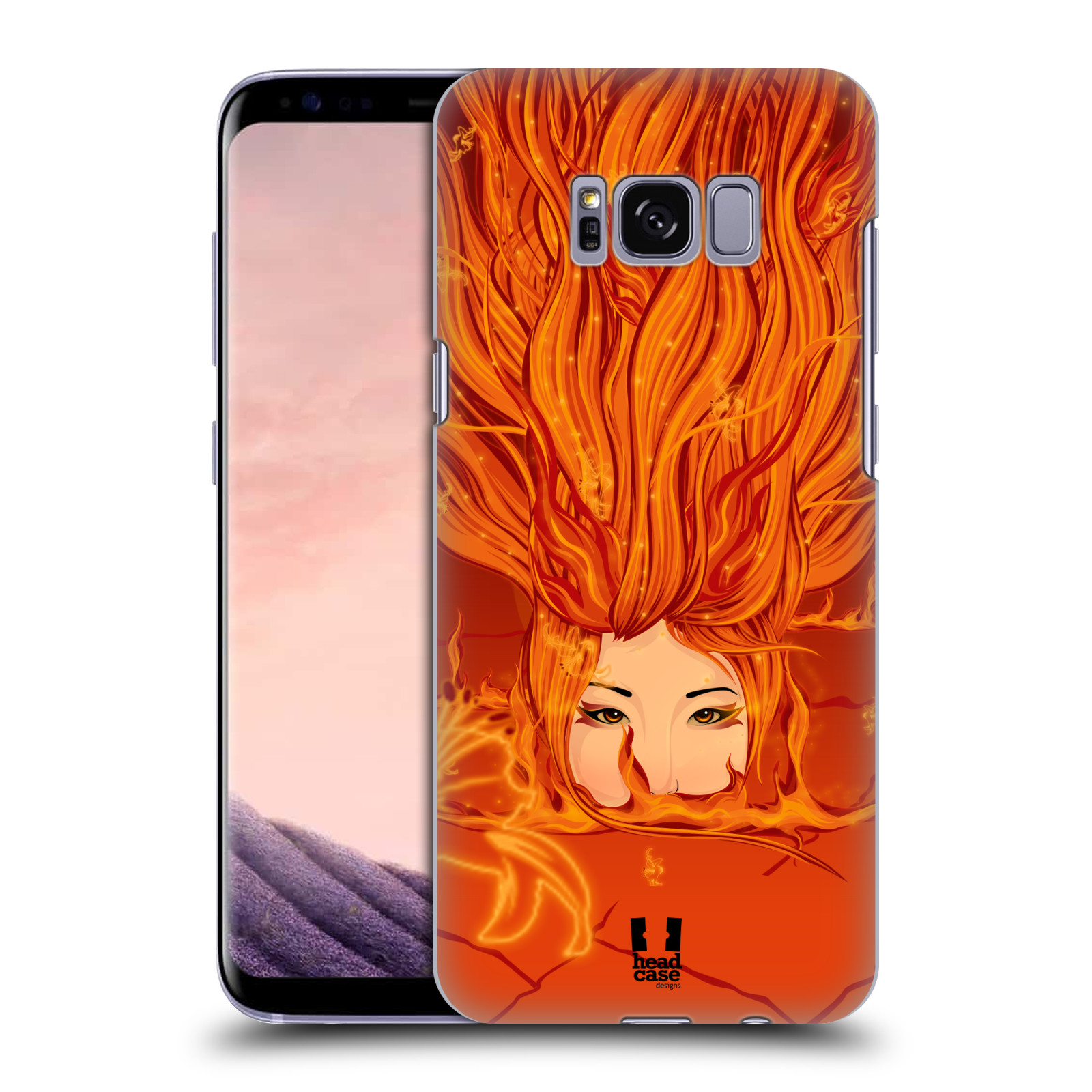 HEAD CASE plastový obal na mobil Samsung Galaxy S8 vzor Žena element OHEŇ oranžová