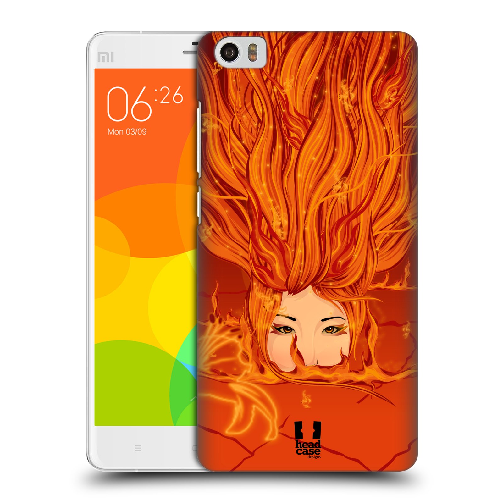 HEAD CASE pevný plastový obal na mobil XIAOMI Mi Note vzor Žena element OHEŇ oranžová