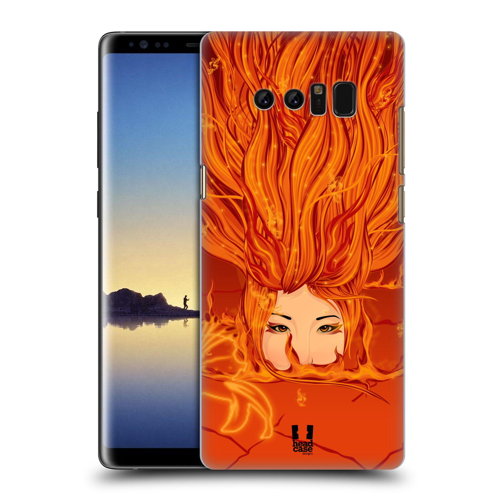 HEAD CASE plastový obal na mobil Samsung Galaxy Note 8 vzor Žena element OHEŇ oranžová
