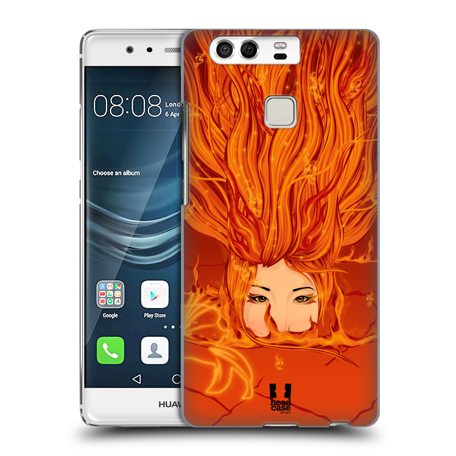 HEAD CASE plastový obal na mobil Huawei P9 / P9 DUAL SIM vzor Žena element OHEŇ oranžová