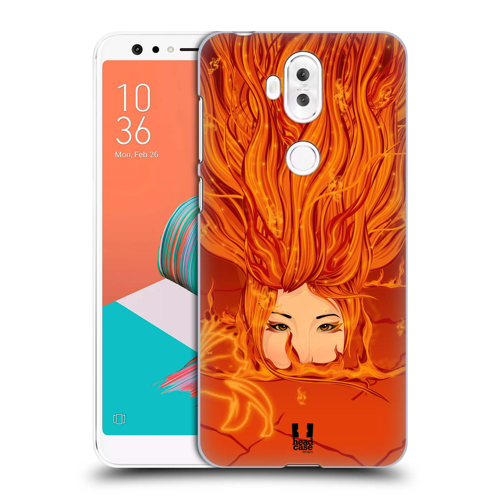 HEAD CASE plastový obal na mobil Asus Zenfone 5 LITE ZC600KL vzor Žena element OHEŇ oranžová