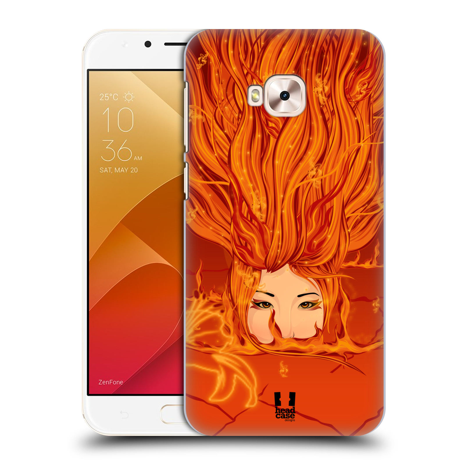 HEAD CASE plastový obal na mobil Asus Zenfone 4 Selfie Pro ZD552KL vzor Žena element OHEŇ oranžová