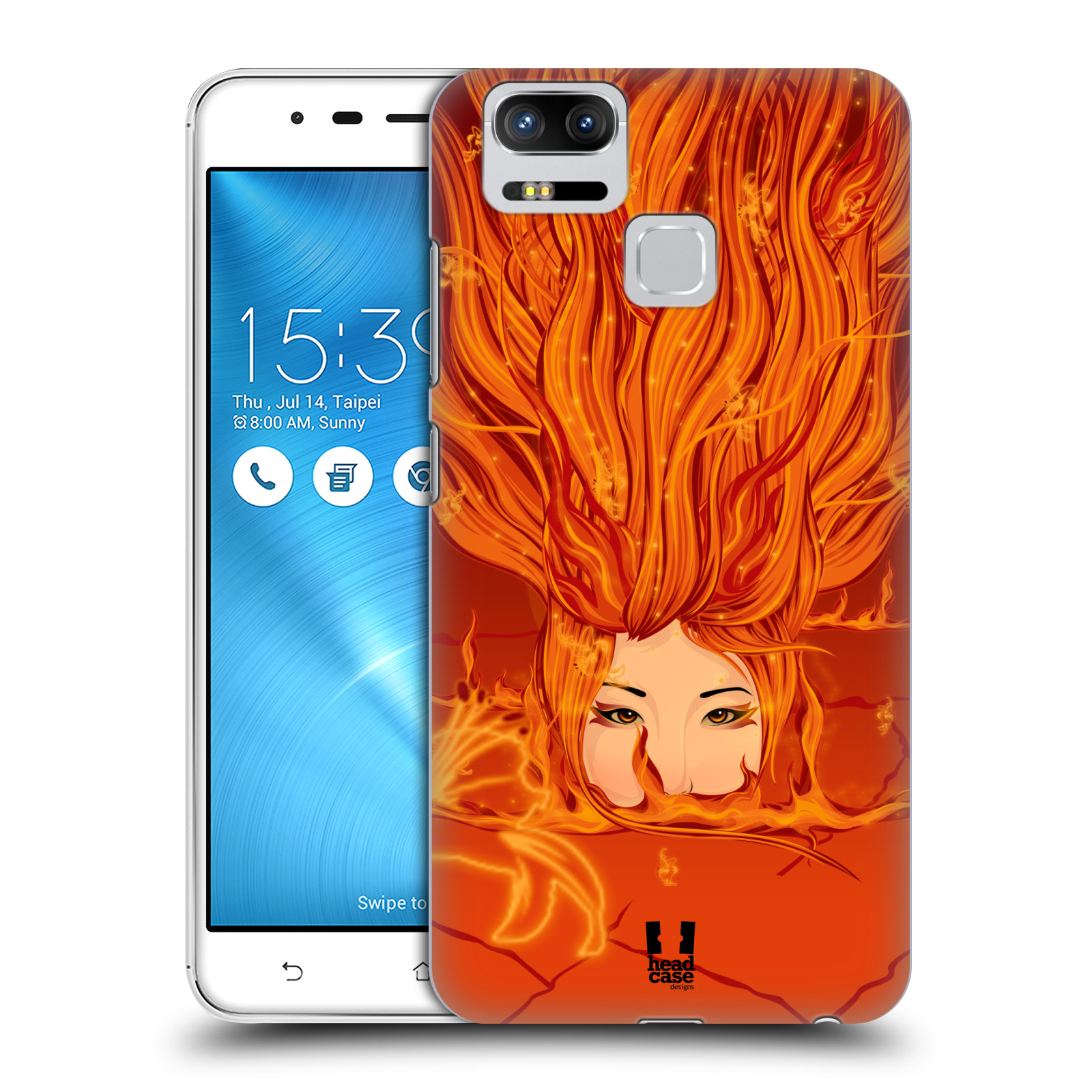 HEAD CASE plastový obal na mobil Asus Zenfone 3 Zoom ZE553KL vzor Žena element OHEŇ oranžová