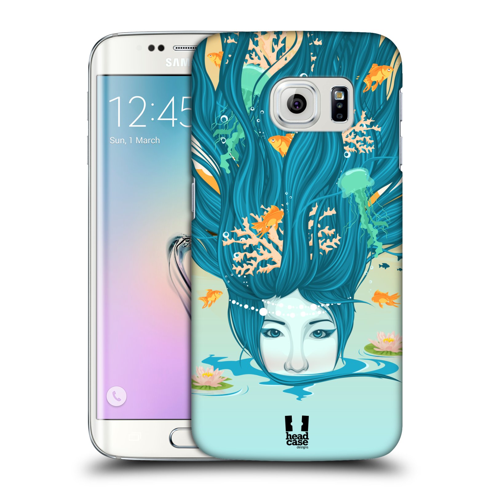 HEAD CASE plastový obal na mobil SAMSUNG Galaxy S6 EDGE (G9250, G925, G925F) vzor Žena element VODA modrá
