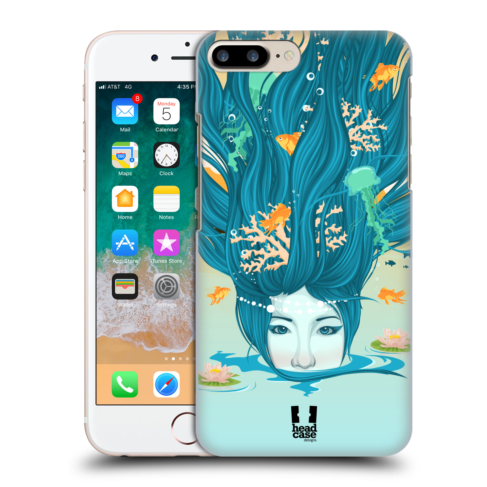HEAD CASE plastový obal na mobil Apple Iphone 7 PLUS vzor Žena element VODA modrá