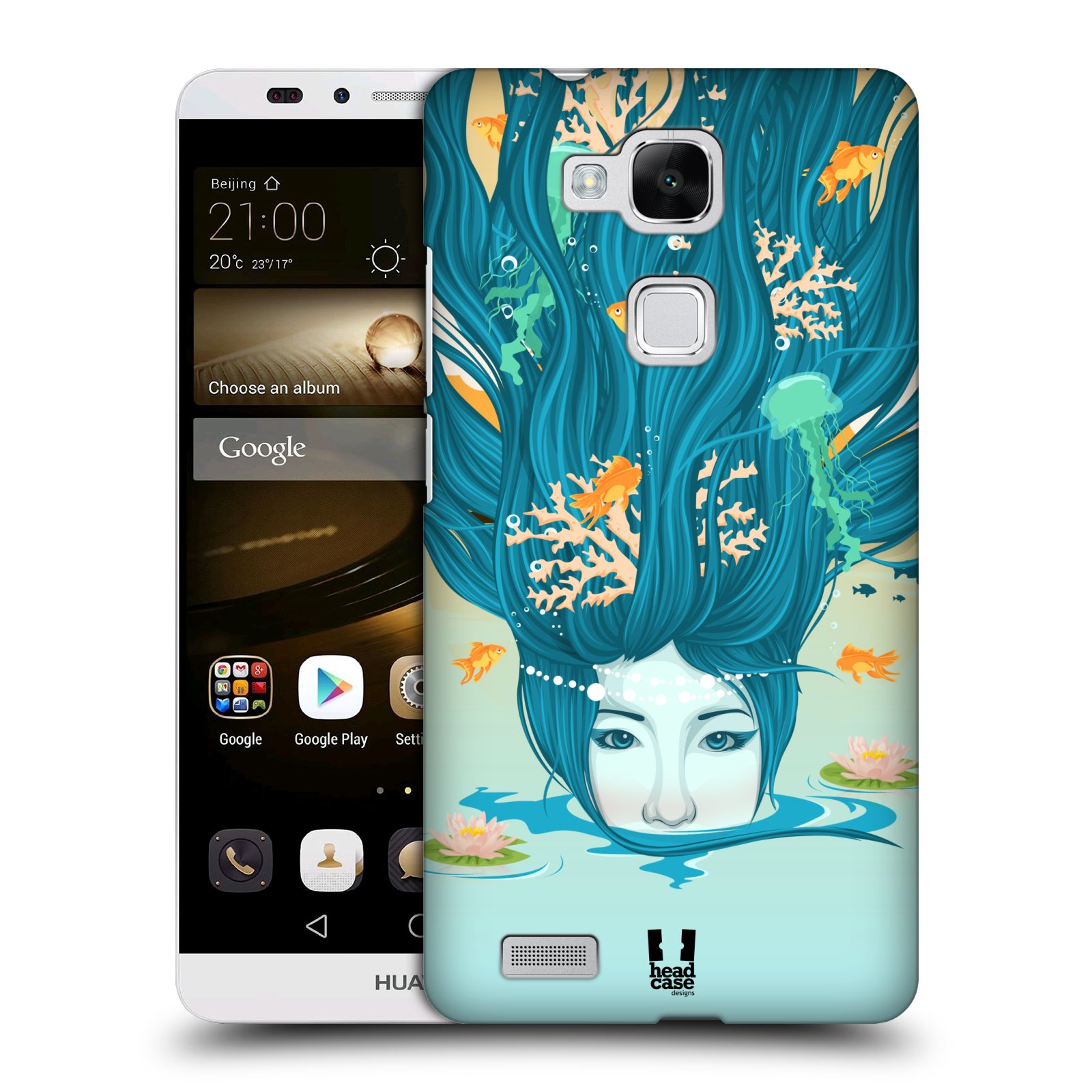 HEAD CASE plastový obal na mobil Huawei Mate 7 vzor Žena element VODA modrá