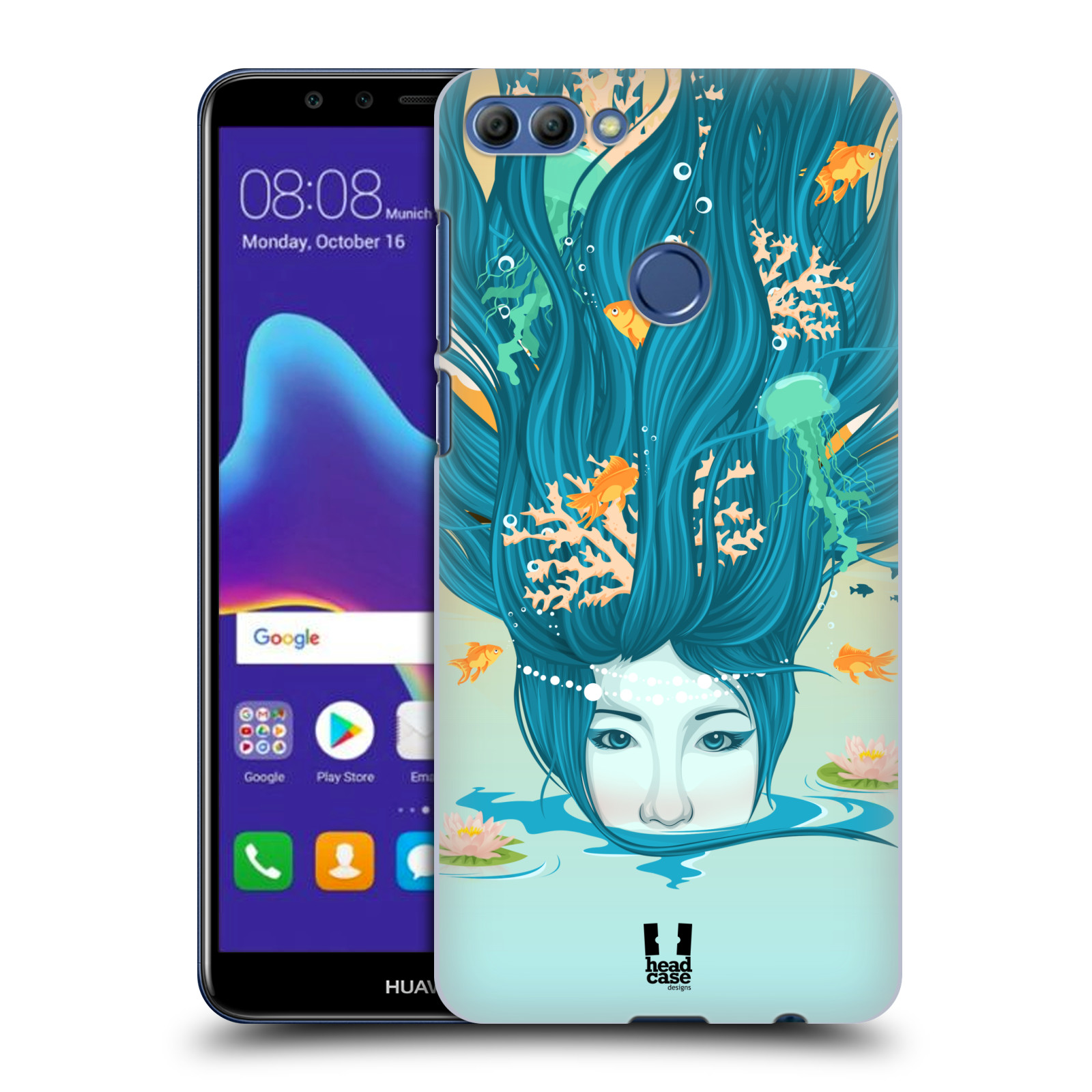 HEAD CASE plastový obal na mobil Huawei Y9 2018 vzor Žena element VODA modrá