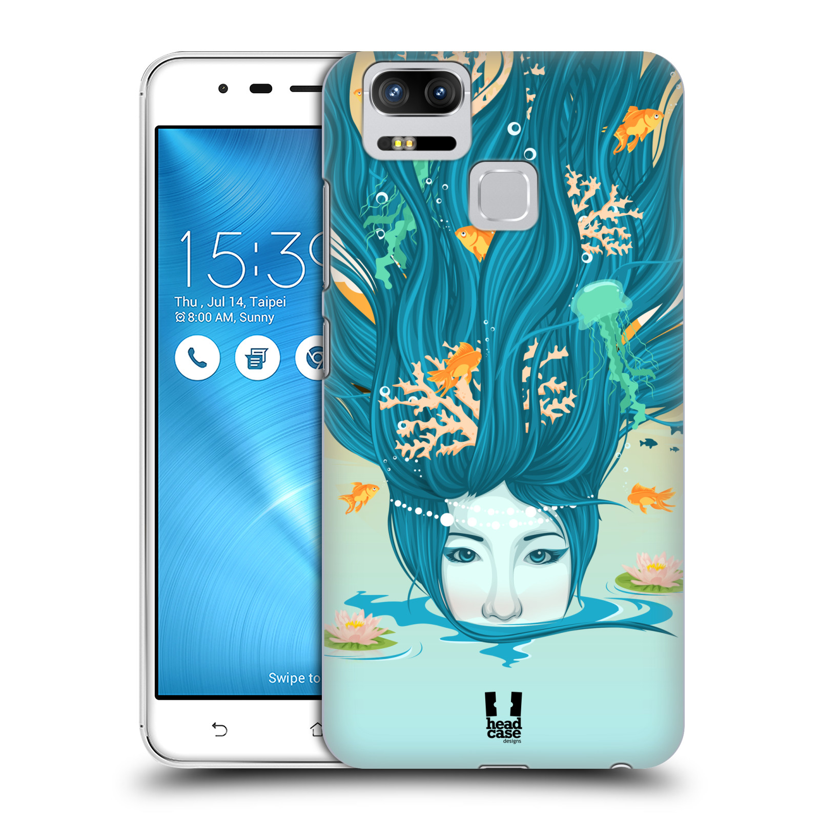HEAD CASE plastový obal na mobil Asus Zenfone 3 Zoom ZE553KL vzor Žena element VODA modrá
