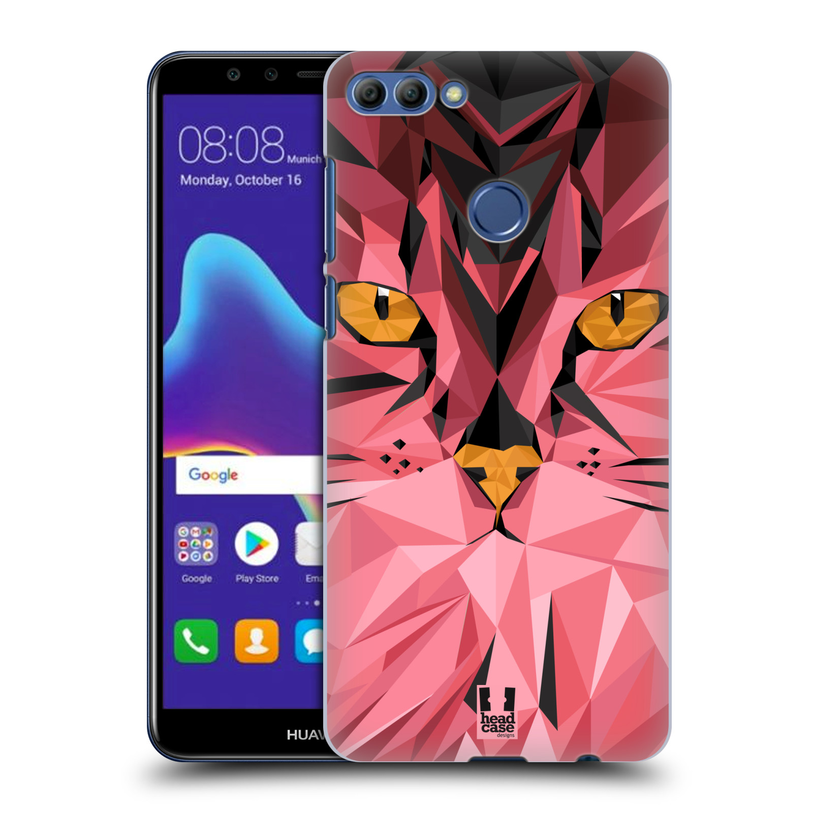 HEAD CASE plastový obal na mobil Huawei Y9 2018 vzor Geometrická zvířata kočka