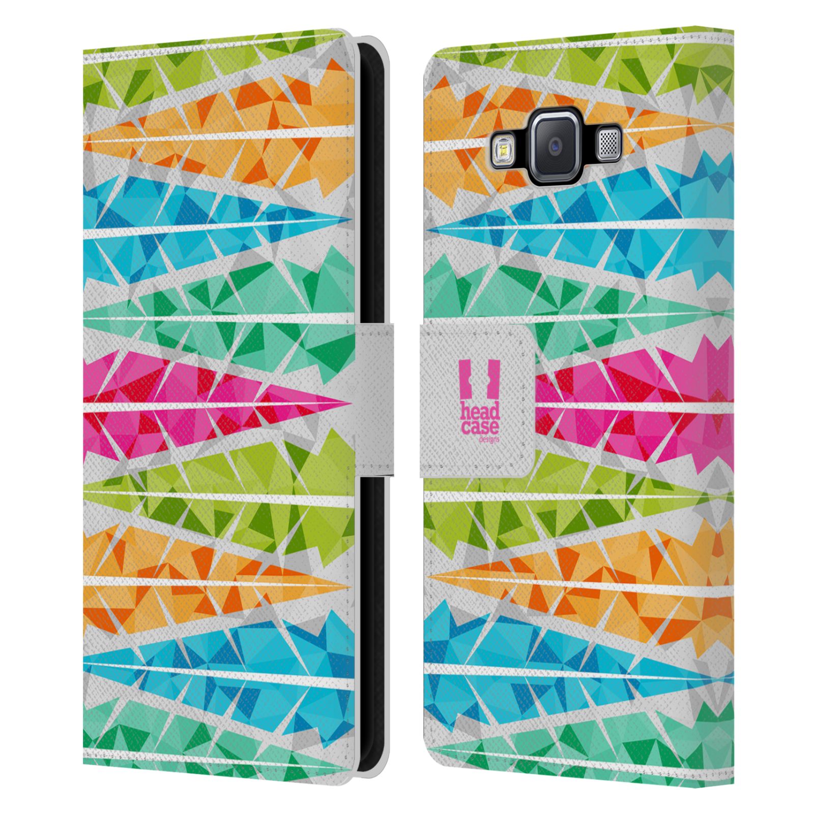 HEAD CASE Flipové pouzdro pro mobil Samsung Galaxy A5 geometrická barevná pírka hromada