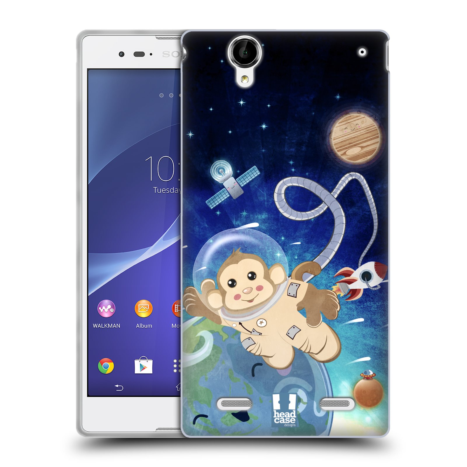 HEAD CASE silikonový obal na mobil Sony Xperia T2 Ultra/T2 Ultra DUAL SIM vzor Zvířecí astronauti opička
