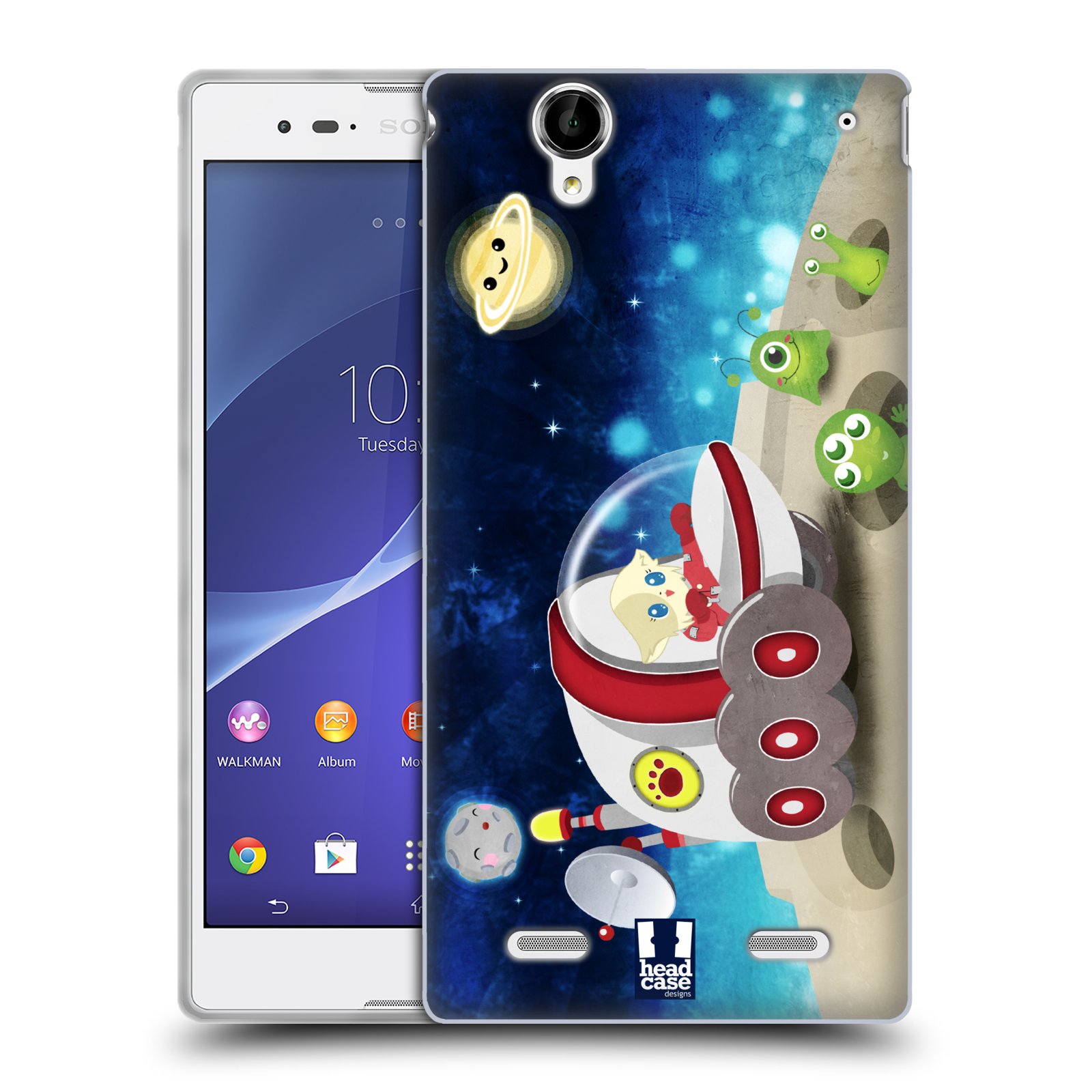 HEAD CASE silikonový obal na mobil Sony Xperia T2 Ultra/T2 Ultra DUAL SIM vzor Zvířecí astronauti pejsek