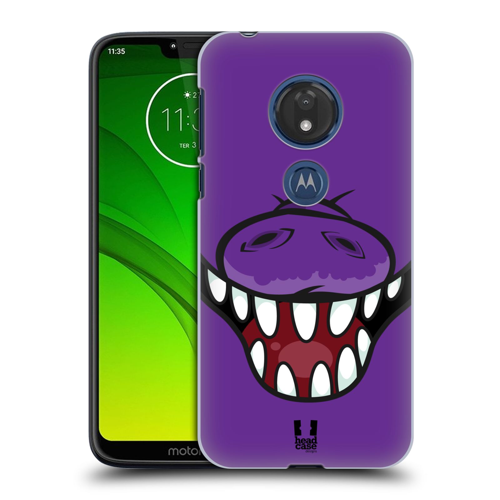 Pouzdro na mobil Motorola Moto G7 Play vzor Zvířecí úsměv Dinosaurus fialová