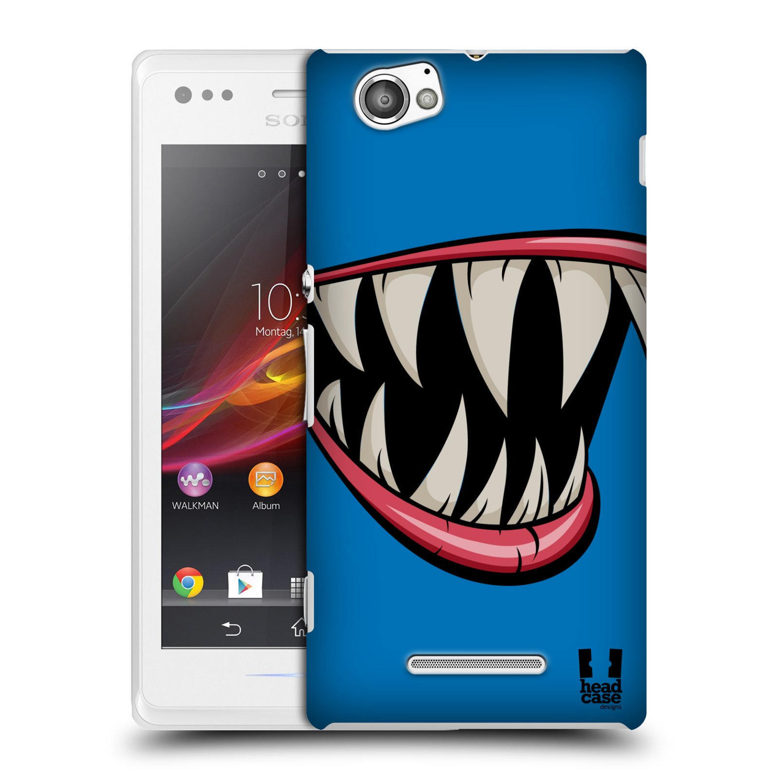 HEAD CASE plastový obal na mobil Sony Xperia M vzor Zvířecí úsměv ryba modrá