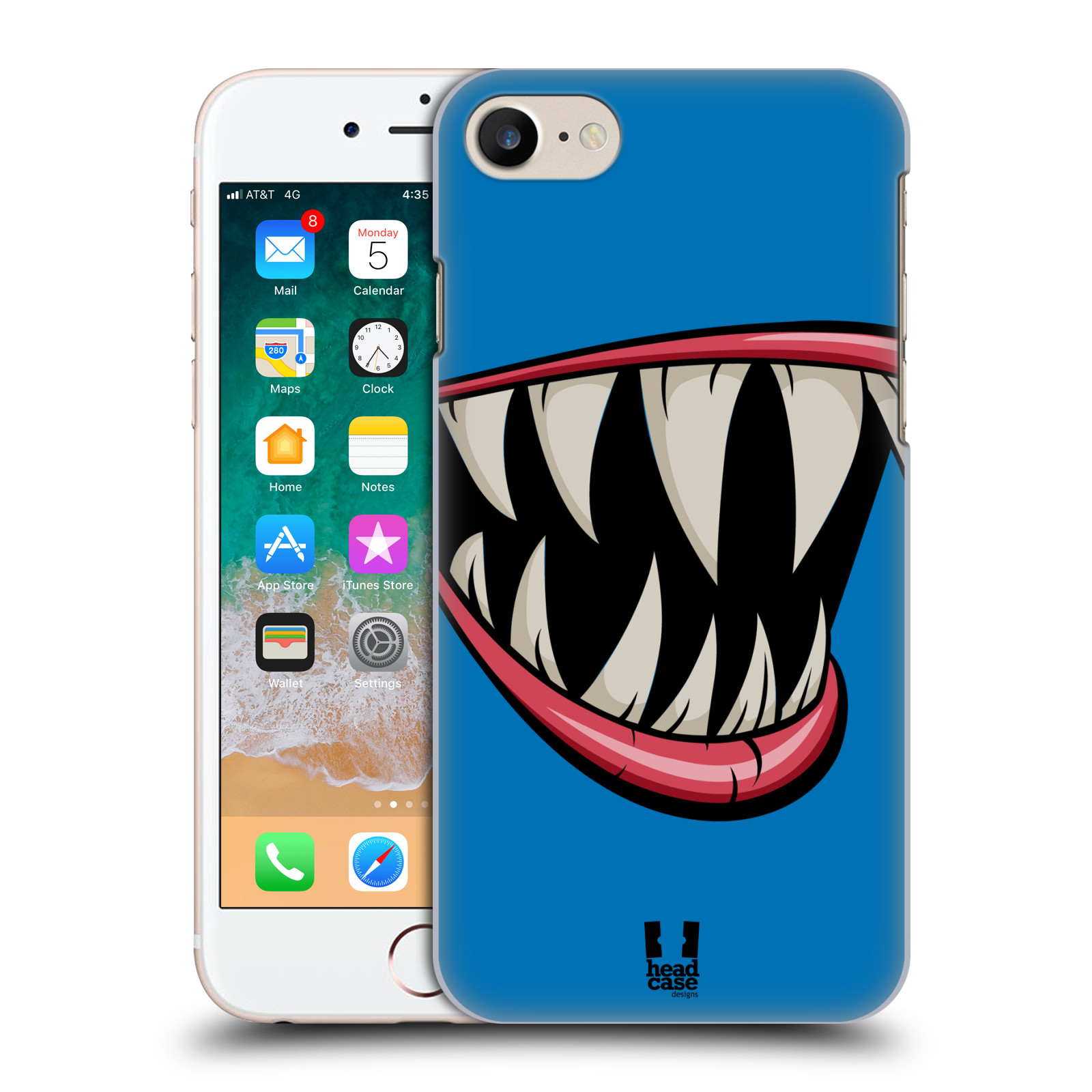 HEAD CASE plastový obal na mobil Apple Iphone 7 vzor Zvířecí úsměv ryba modrá