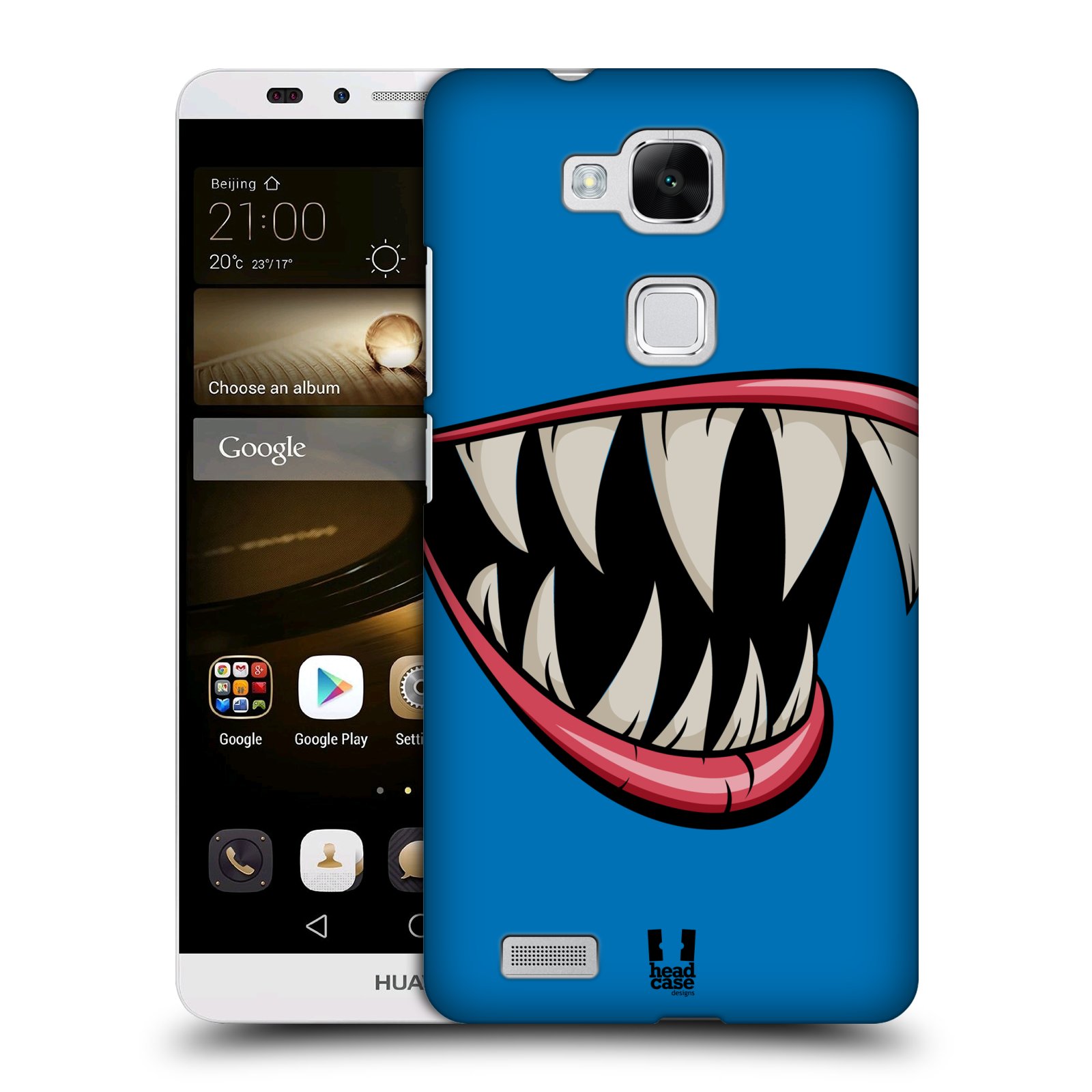 HEAD CASE plastový obal na mobil Huawei Mate 7 vzor Zvířecí úsměv ryba modrá
