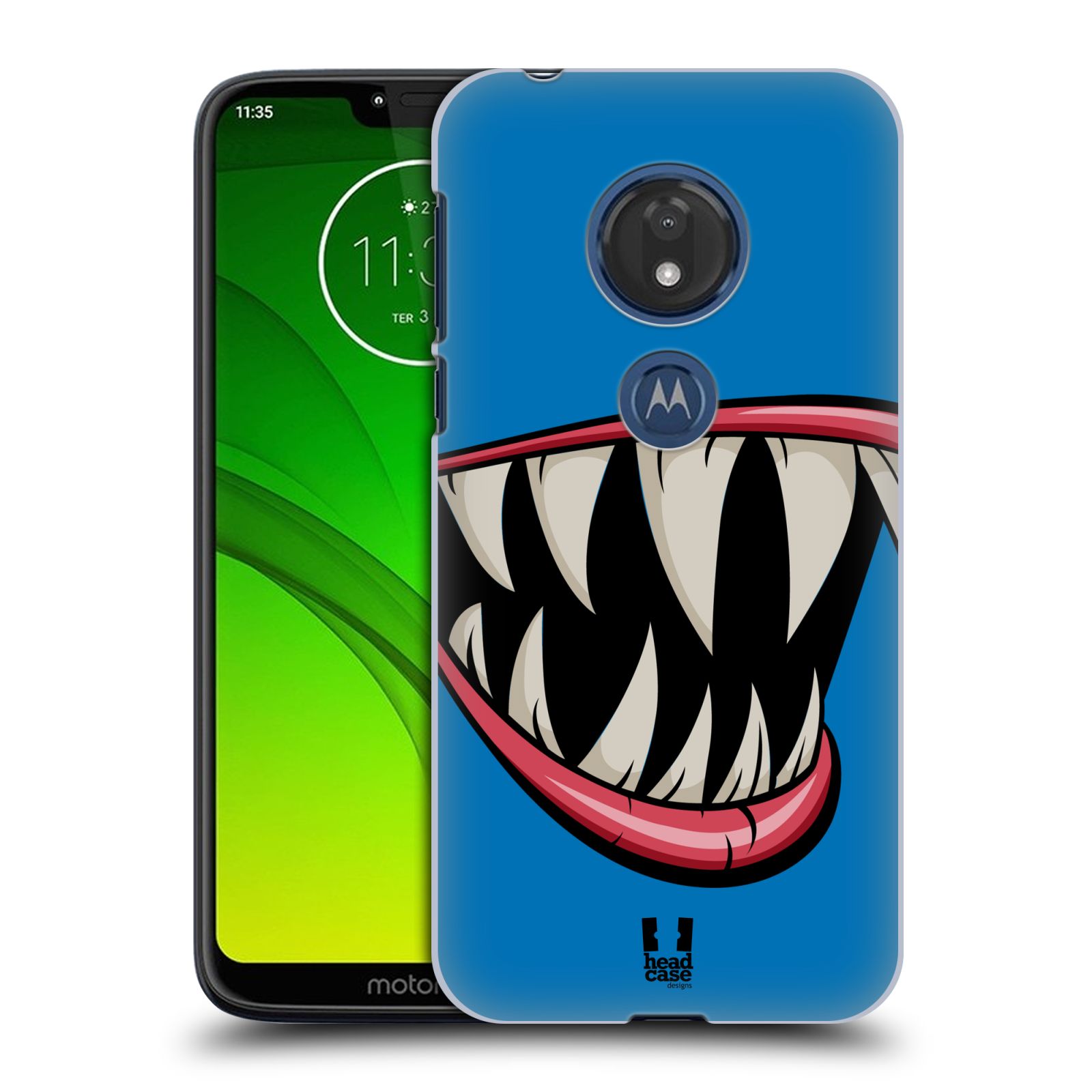 Pouzdro na mobil Motorola Moto G7 Play vzor Zvířecí úsměv ryba modrá