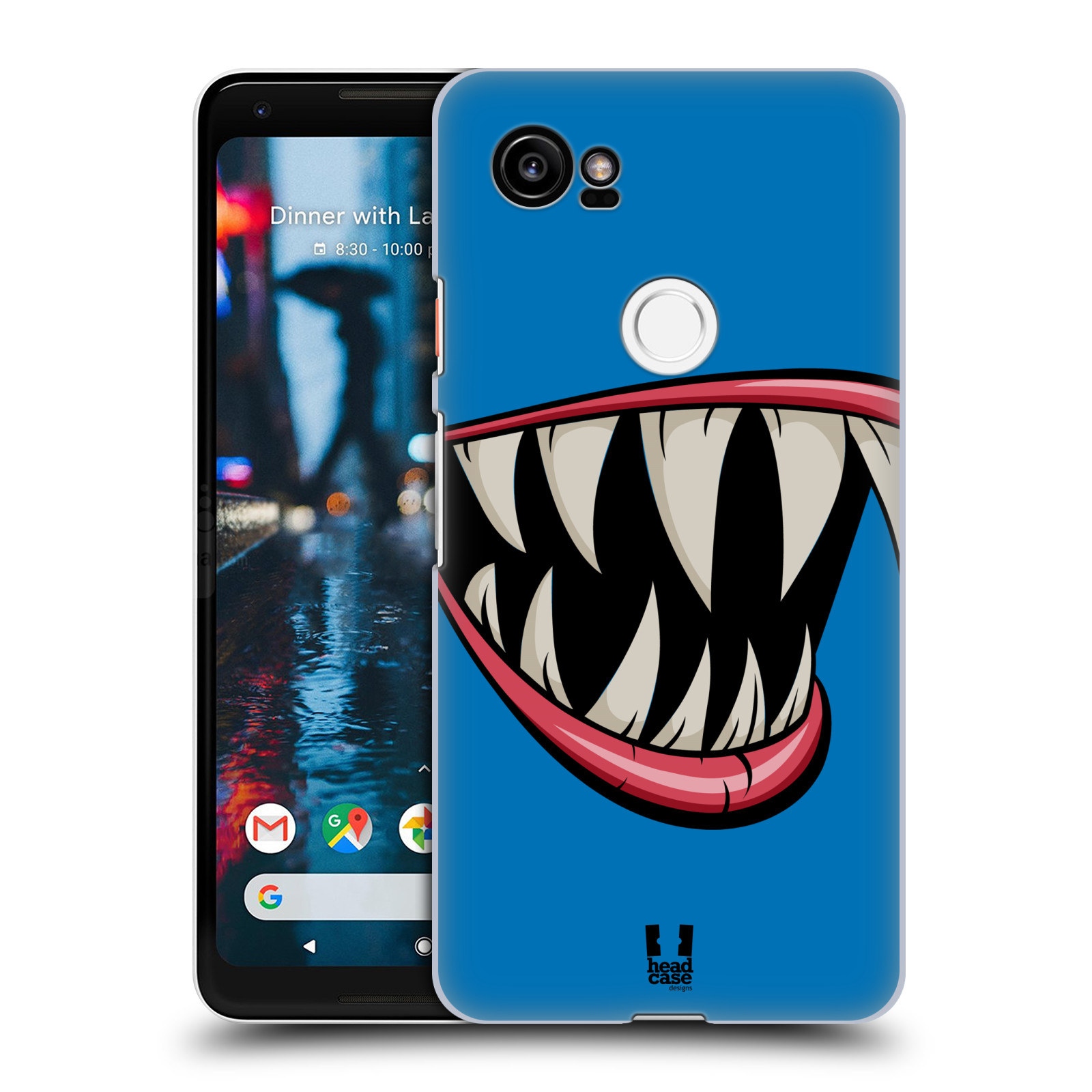 HEAD CASE plastový obal na mobil Google Pixel 2 XL vzor Zvířecí úsměv ryba modrá