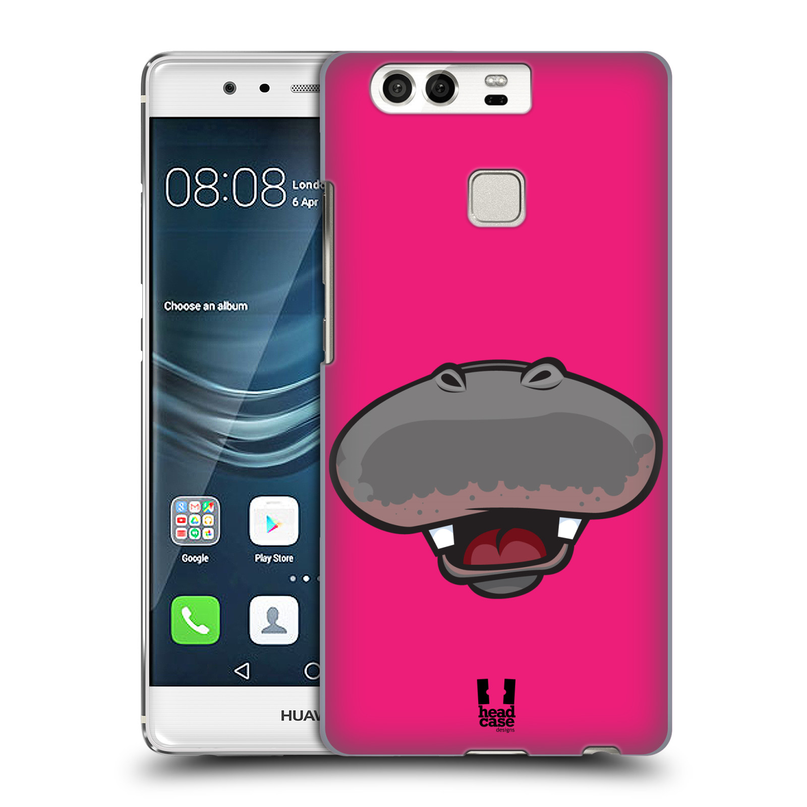 HEAD CASE plastový obal na mobil Huawei P9 / P9 DUAL SIM vzor Zvířecí úsměv hroch růžová