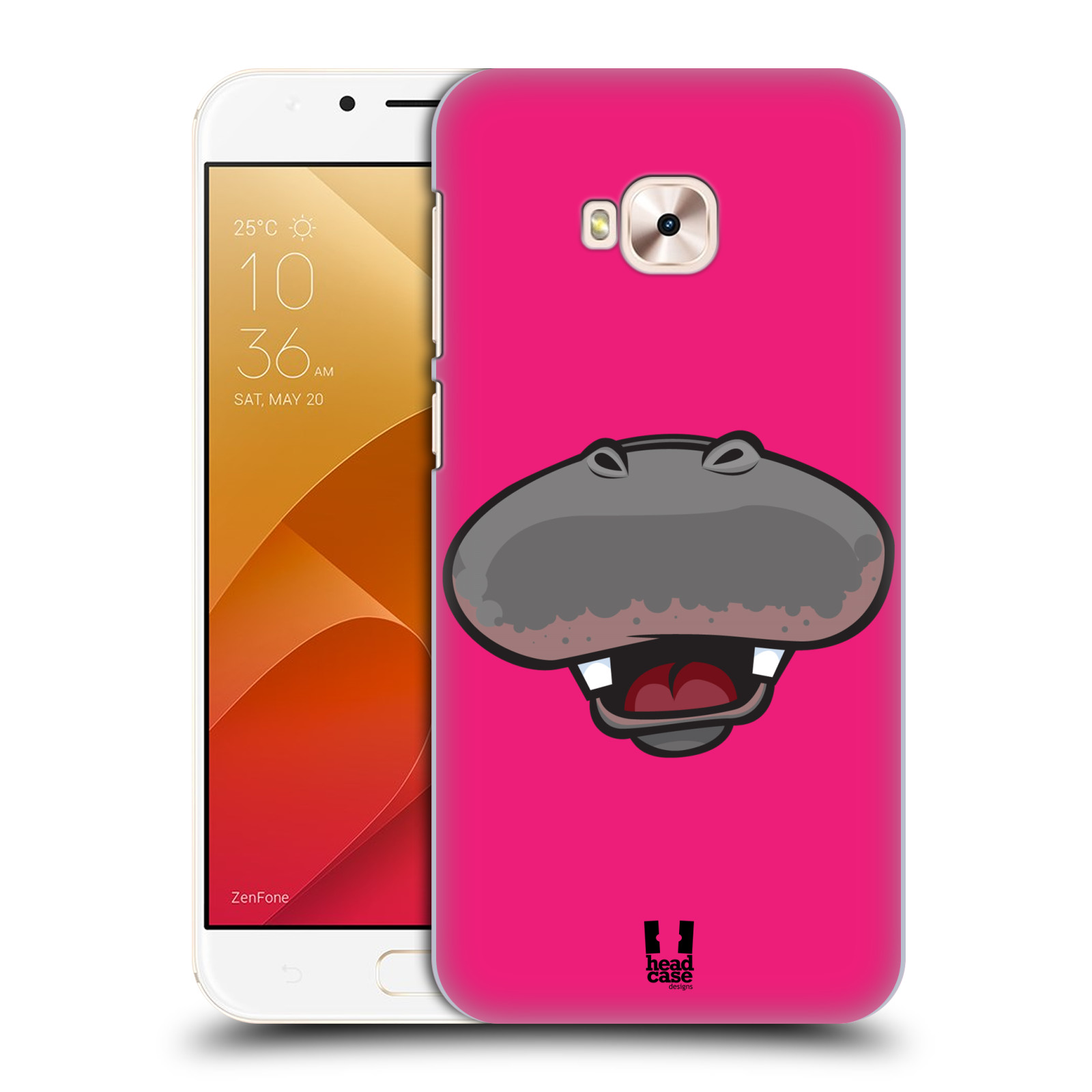 HEAD CASE plastový obal na mobil Asus Zenfone 4 Selfie Pro ZD552KL vzor Zvířecí úsměv hroch růžová