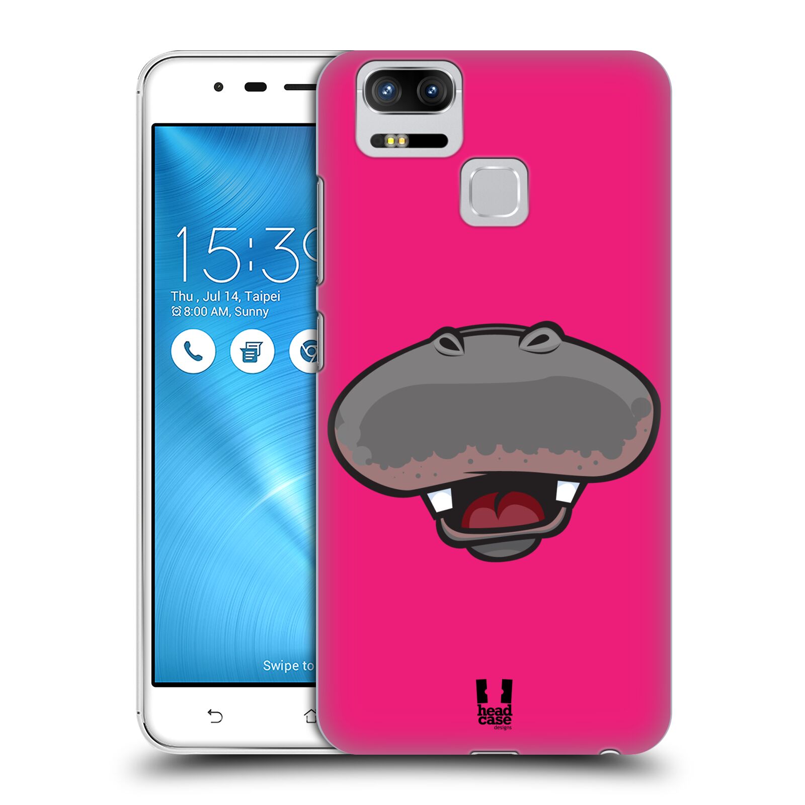 HEAD CASE plastový obal na mobil Asus Zenfone 3 Zoom ZE553KL vzor Zvířecí úsměv hroch růžová