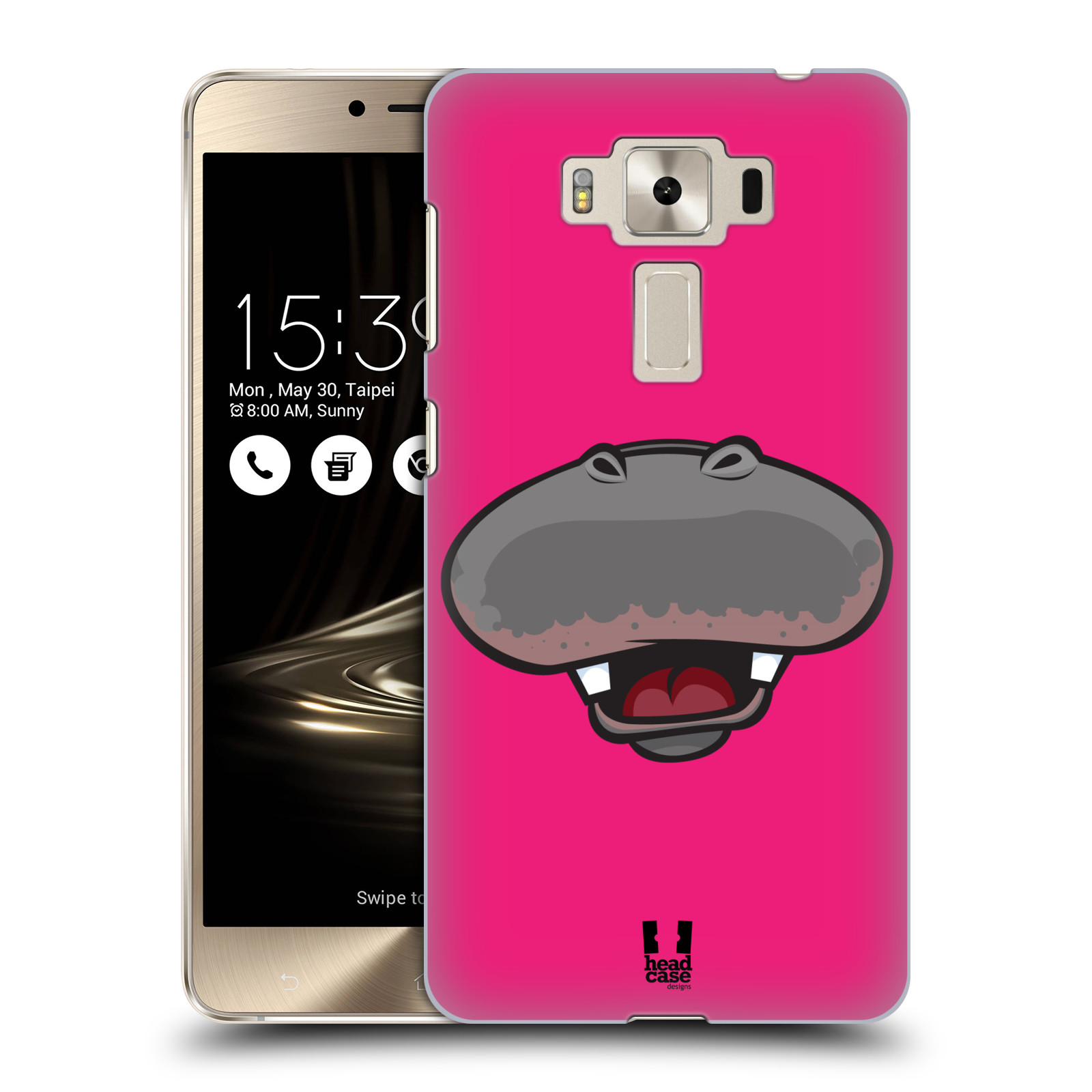 HEAD CASE plastový obal na mobil Asus Zenfone 3 DELUXE ZS550KL vzor Zvířecí úsměv hroch růžová