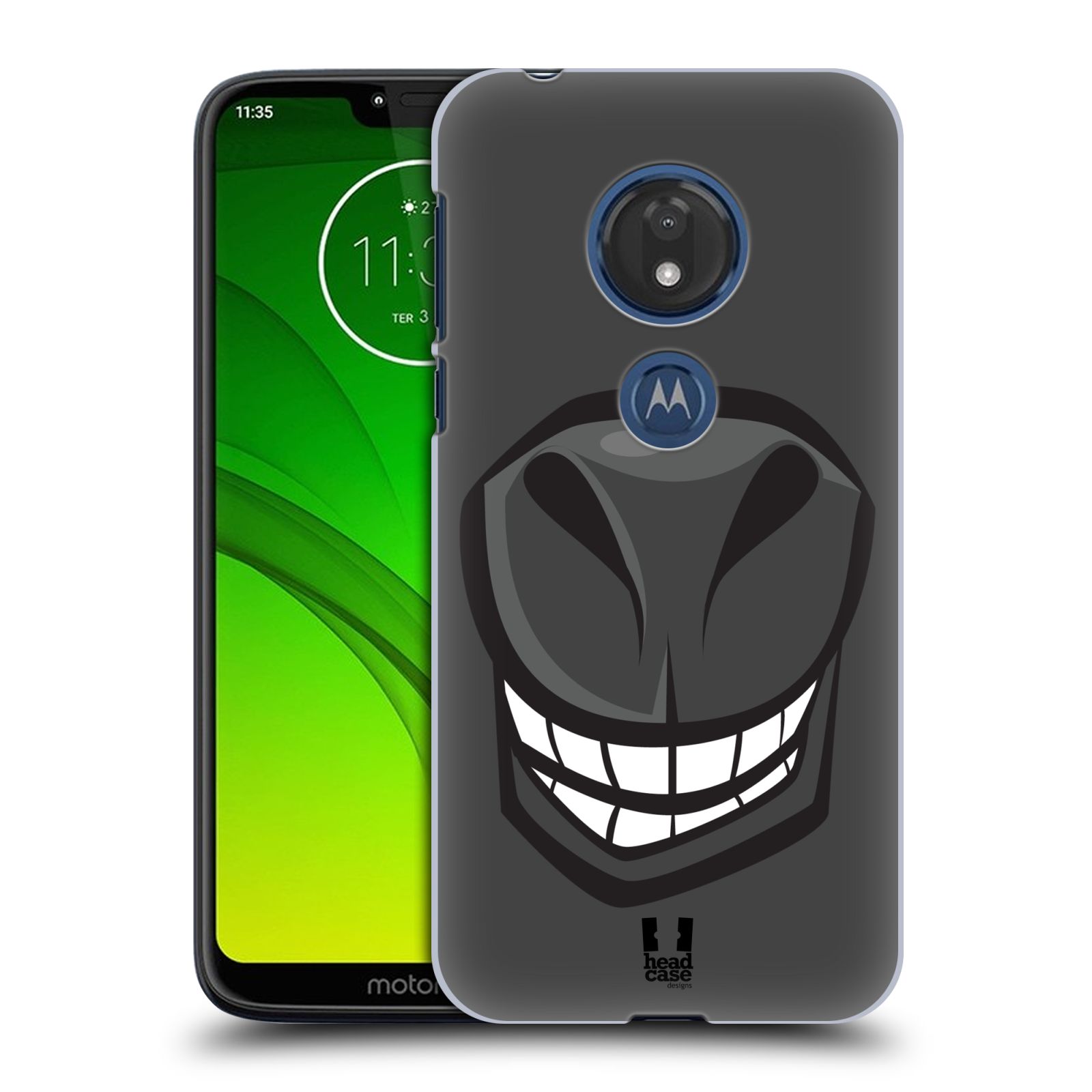 Pouzdro na mobil Motorola Moto G7 Play vzor Zvířecí úsměv kůň šedá