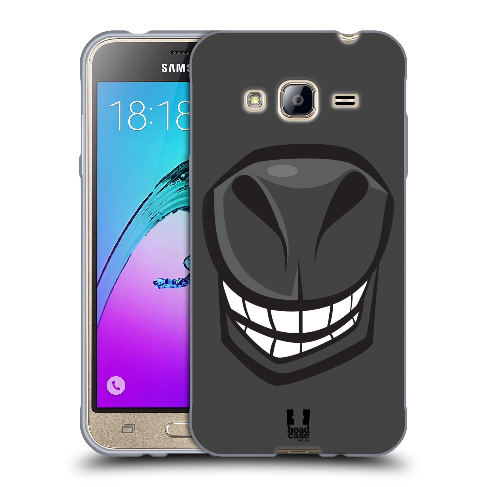 HEAD CASE silikonový obal na mobil Samsung Galaxy J3, J3 2016 vzor Zvířecí úsměv kůň šedá