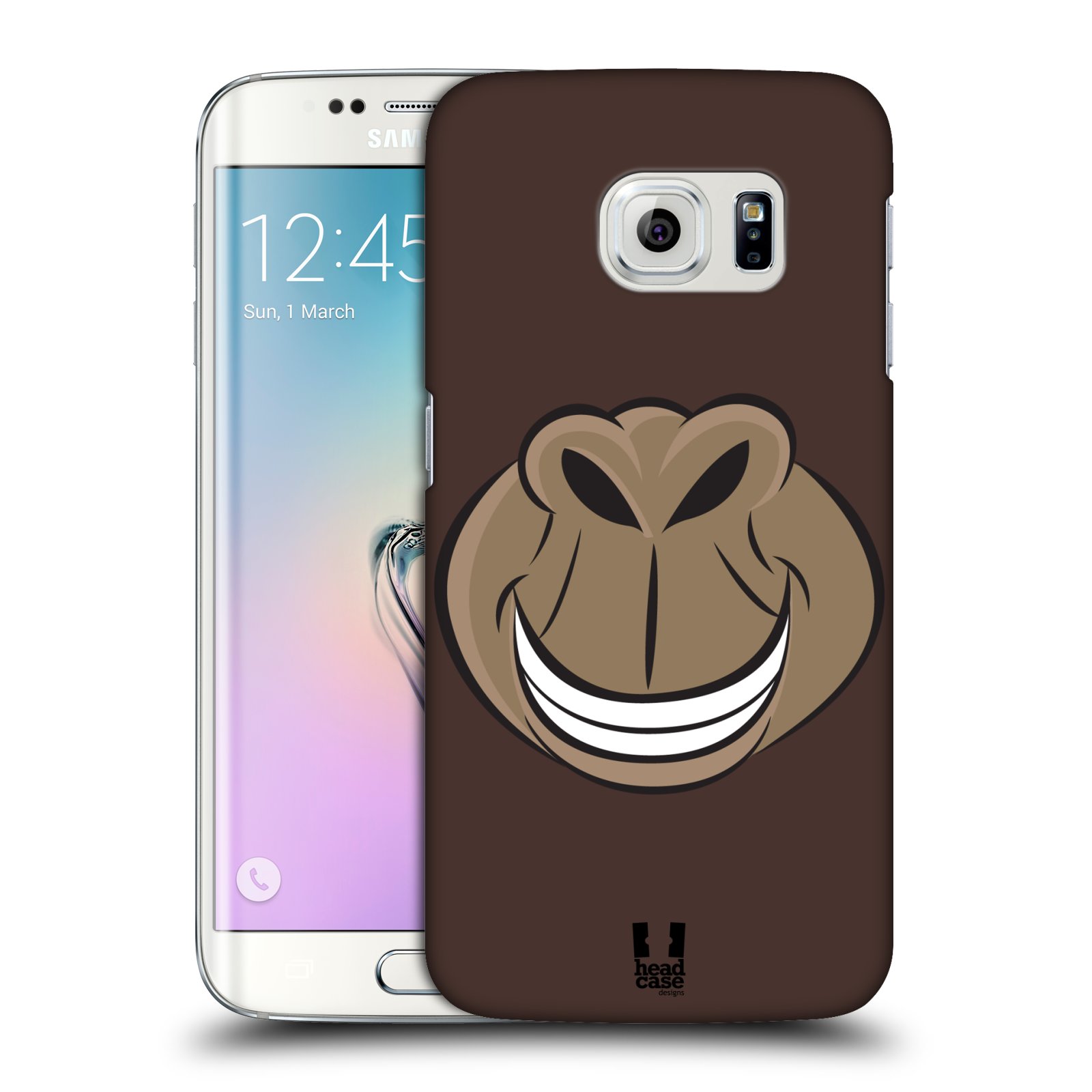 HEAD CASE plastový obal na mobil SAMSUNG Galaxy S6 EDGE (G9250, G925, G925F) vzor Zvířecí úsměv opice hnědá
