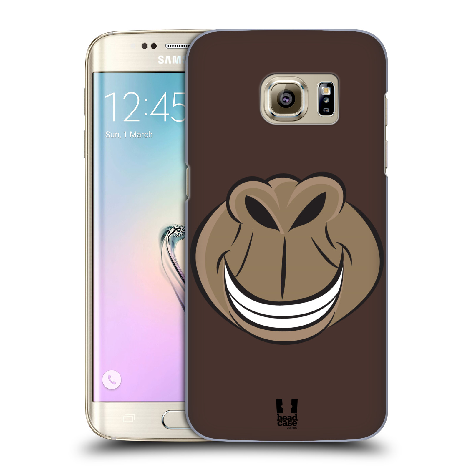 HEAD CASE plastový obal na mobil SAMSUNG GALAXY S7 EDGE vzor Zvířecí úsměv opice hnědá