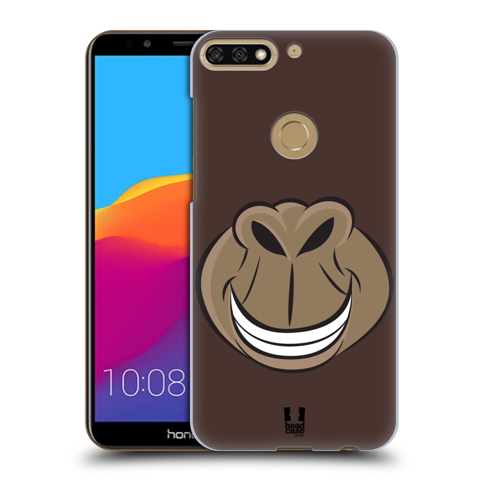 HEAD CASE plastový obal na mobil Honor 7c vzor Zvířecí úsměv opice hnědá