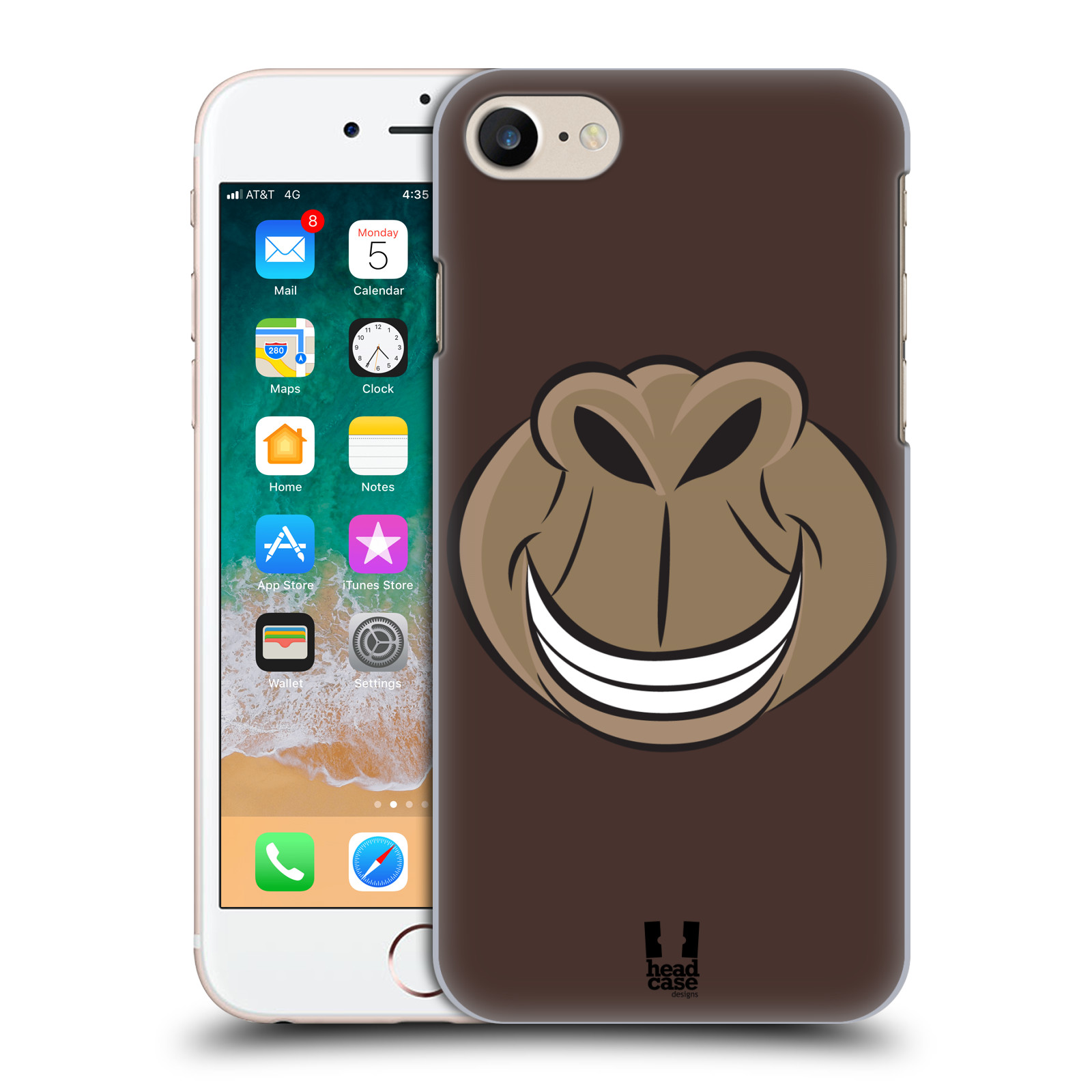 HEAD CASE plastový obal na mobil Apple Iphone 7 vzor Zvířecí úsměv opice hnědá