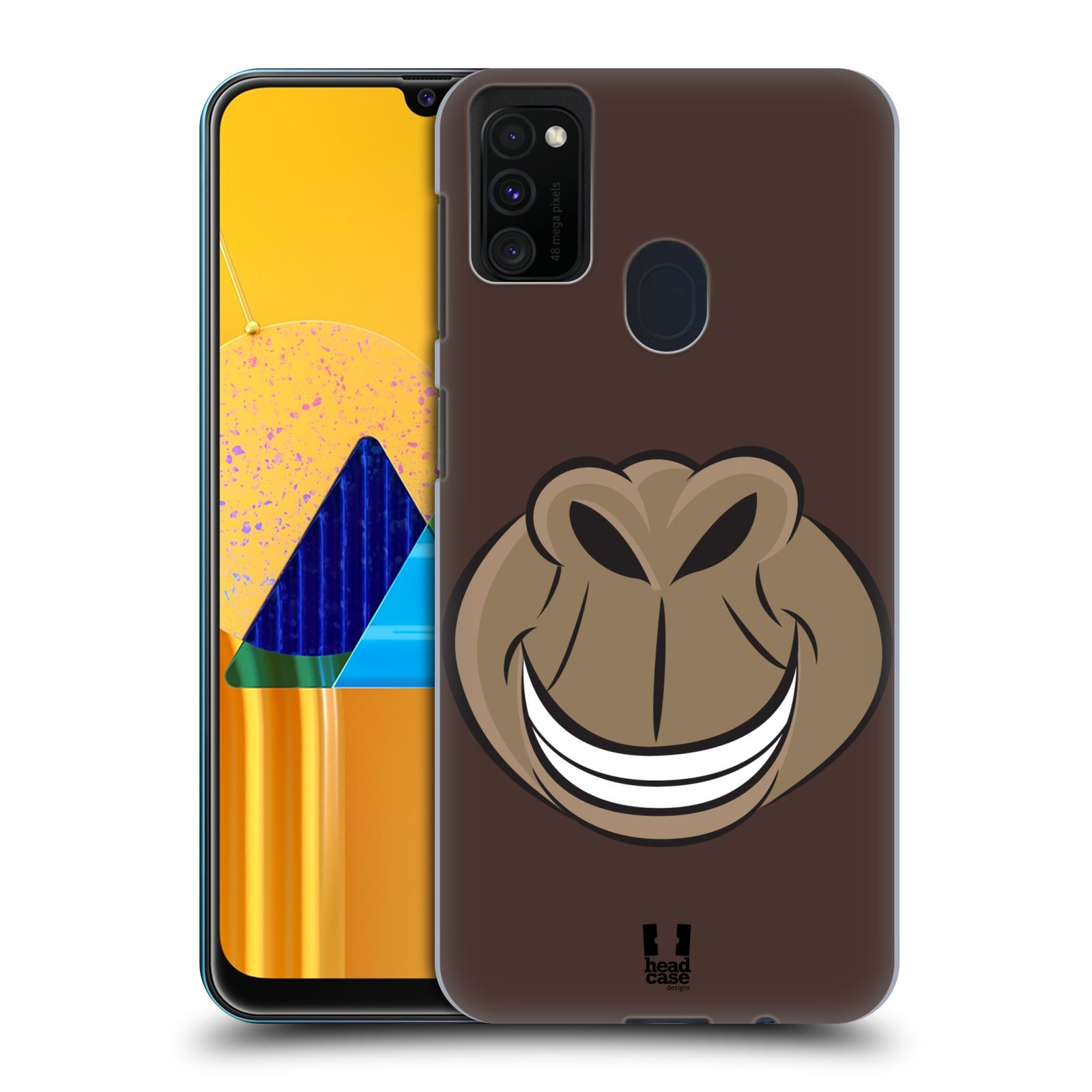 Zadní kryt na mobil Samsung Galaxy M21 vzor Zvířecí úsměv opice hnědá