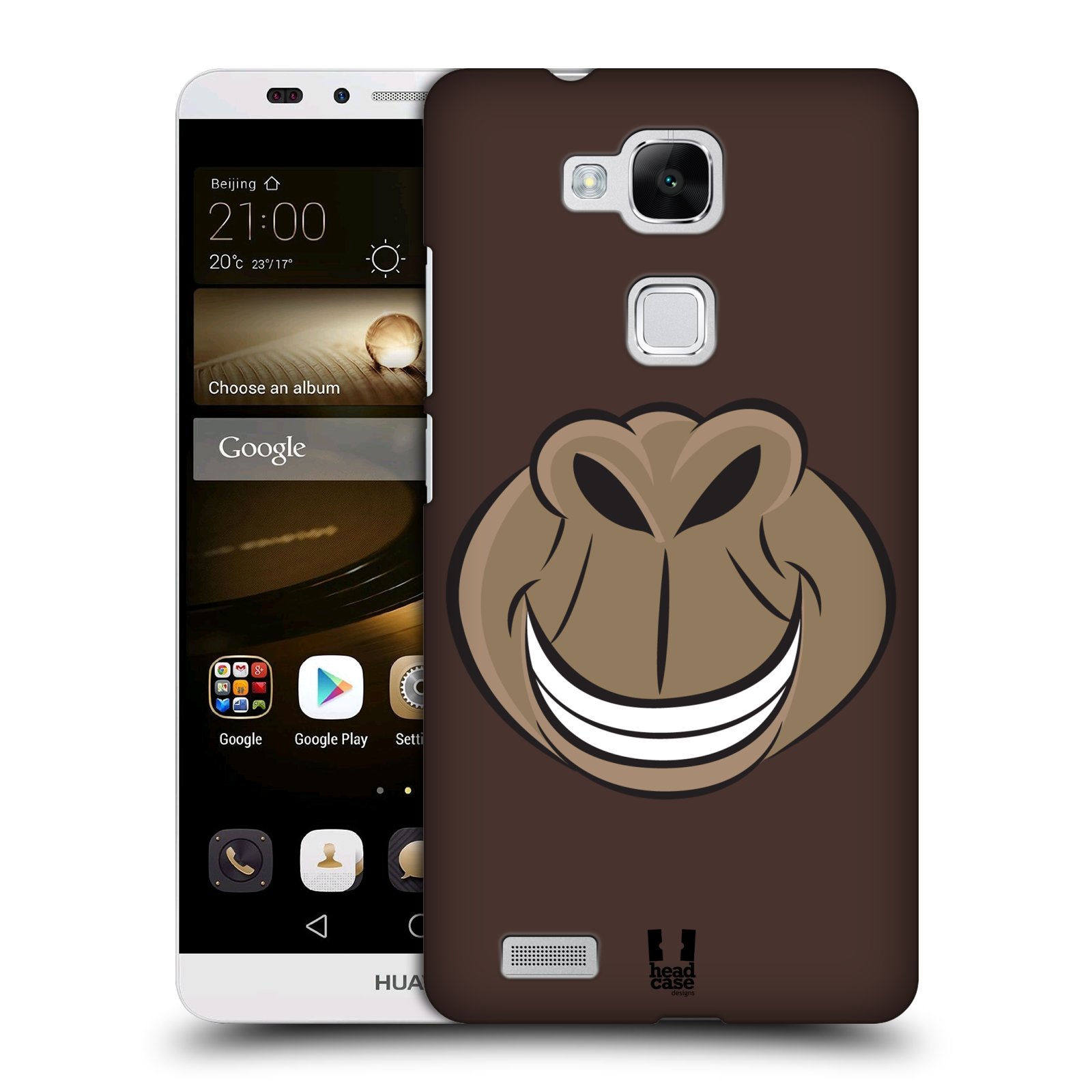 HEAD CASE plastový obal na mobil Huawei Mate 7 vzor Zvířecí úsměv opice hnědá