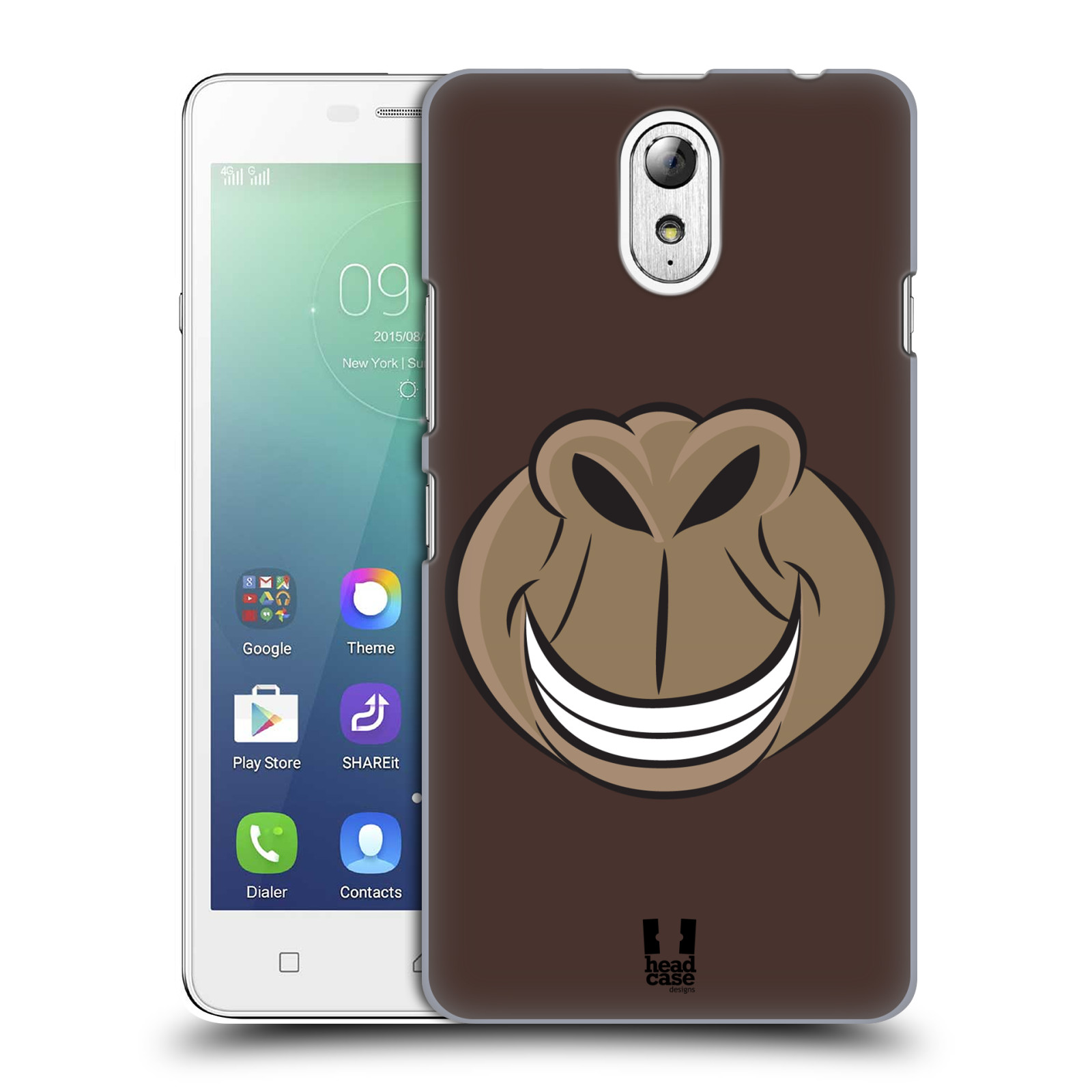 HEAD CASE pevný plastový obal na mobil LENOVO VIBE P1m / LENOVO VIBE p1m DUAL SIM vzor Zvířecí úsměv opice hnědá