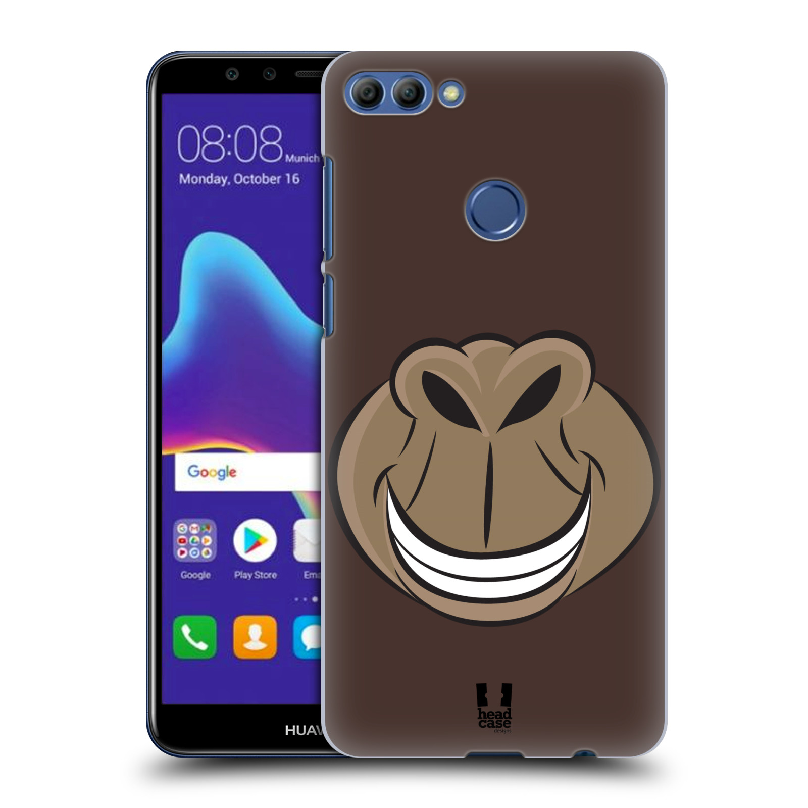 HEAD CASE plastový obal na mobil Huawei Y9 2018 vzor Zvířecí úsměv opice hnědá
