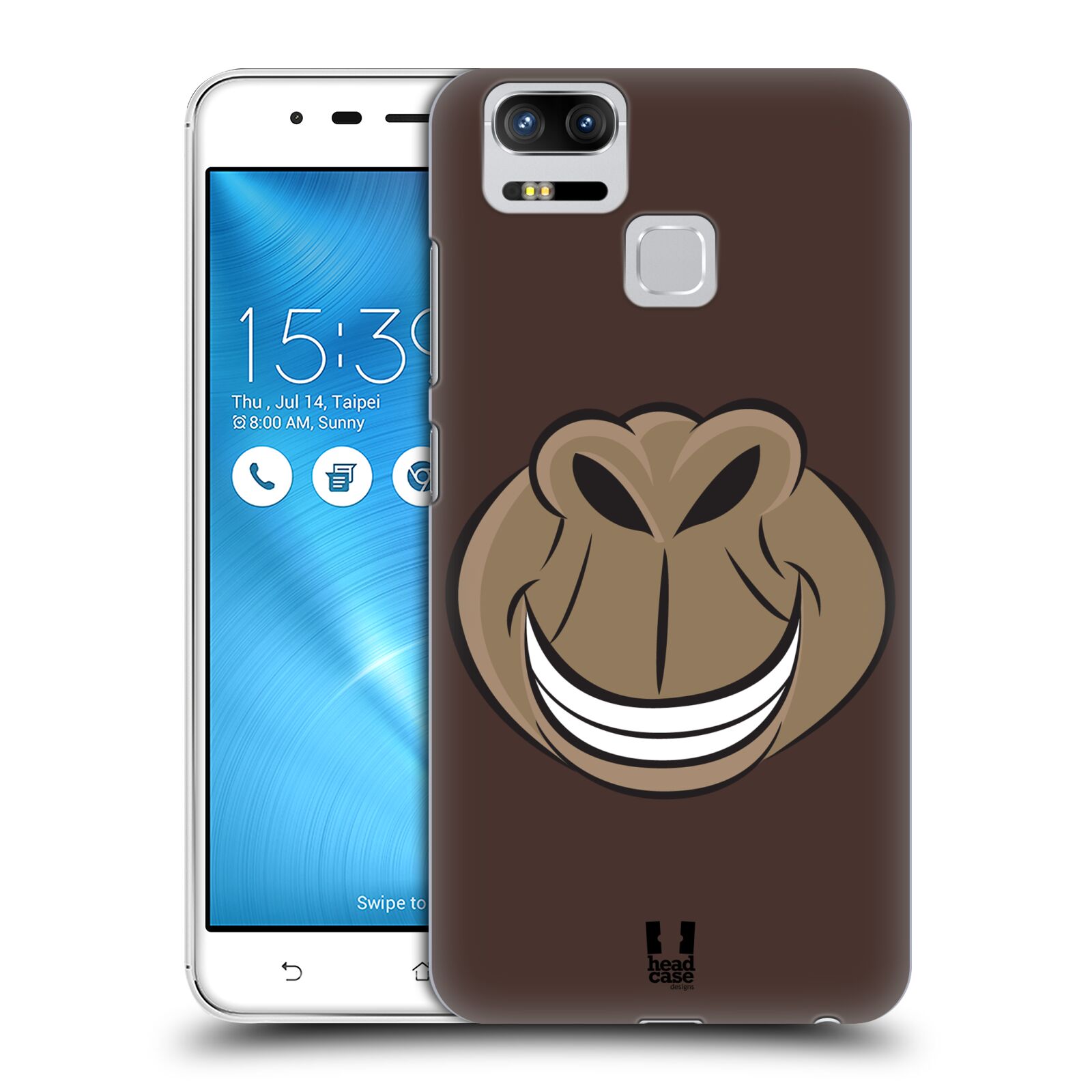 HEAD CASE plastový obal na mobil Asus Zenfone 3 Zoom ZE553KL vzor Zvířecí úsměv opice hnědá