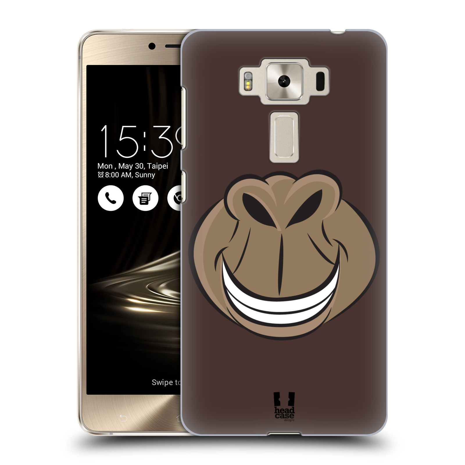 HEAD CASE plastový obal na mobil Asus Zenfone 3 DELUXE ZS550KL vzor Zvířecí úsměv opice hnědá