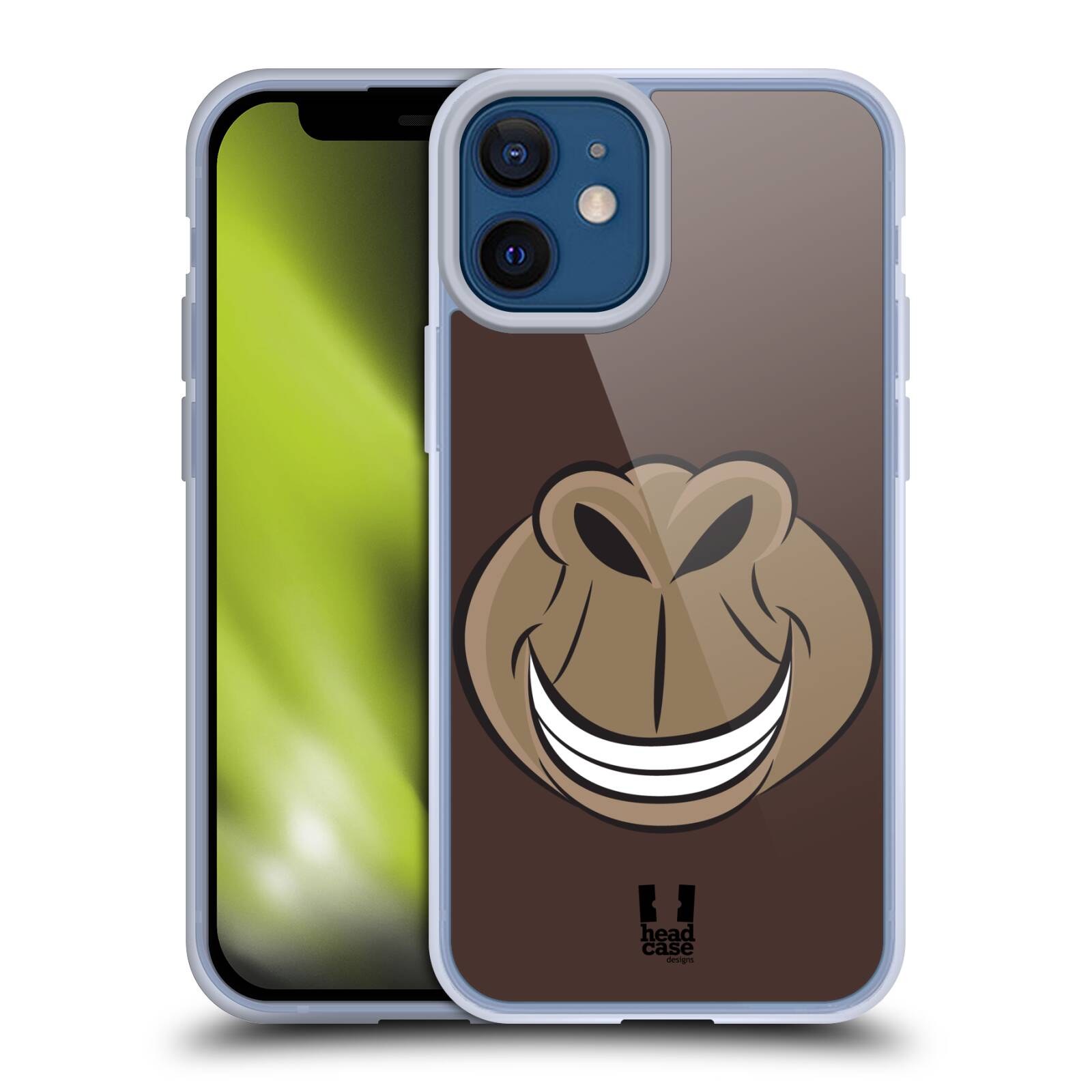 Plastový obal na mobil Apple Iphone 12 MINI vzor Zvířecí úsměv opice hnědá