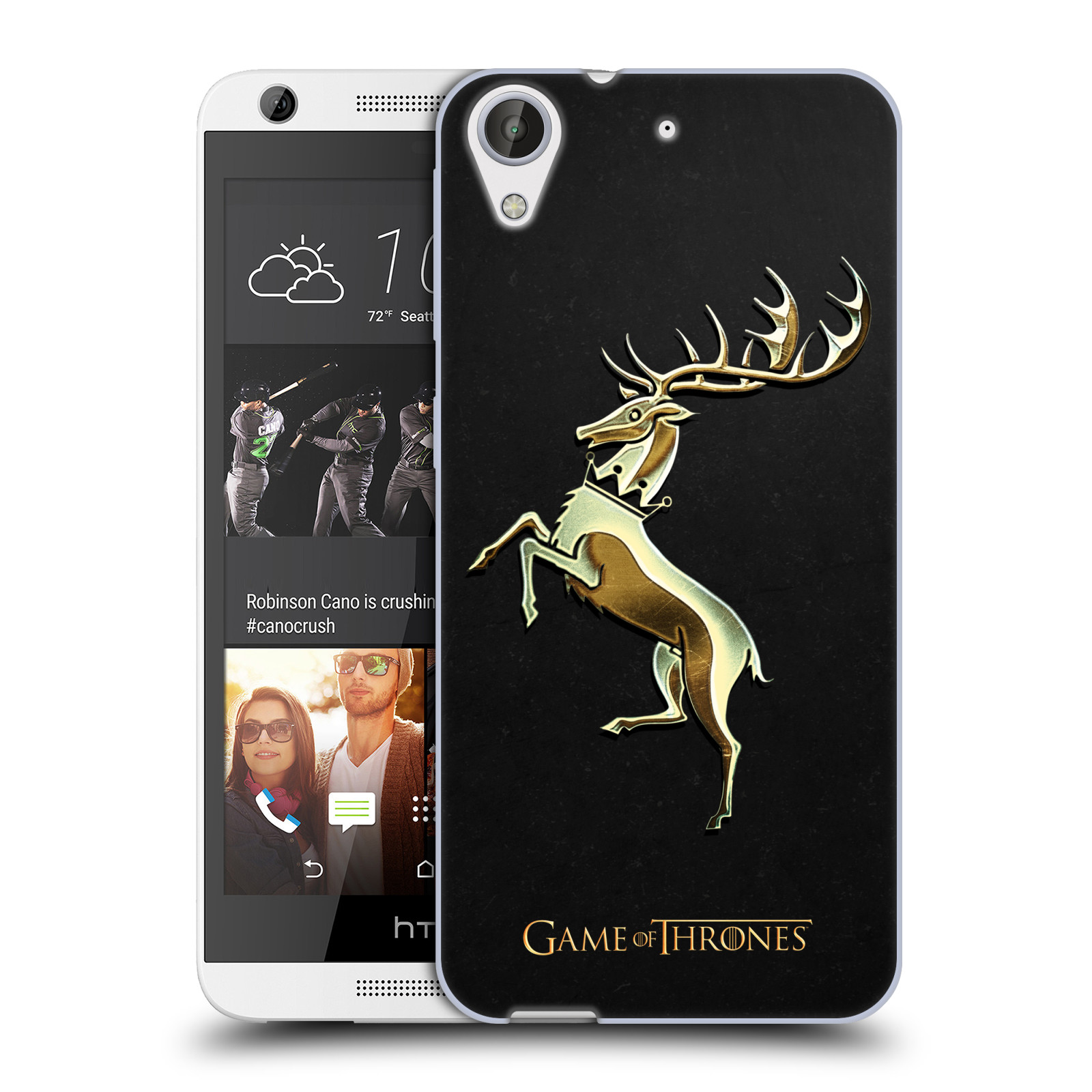 HEAD CASE silikonový obal na mobil HTC Desire 626 oficiální kryt Hra o trůny Rod Baratheonů z Bouřlivého konce zlatý erb