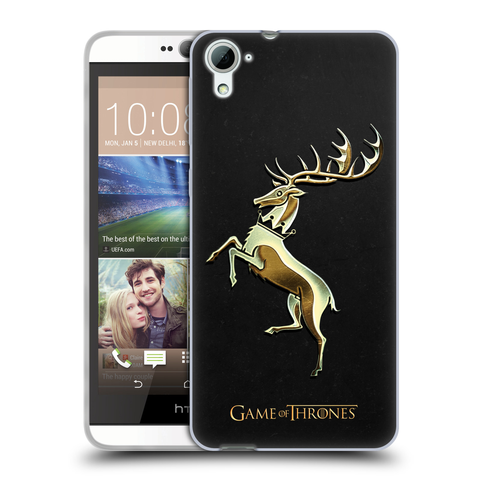 HEAD CASE silikonový obal na mobil HTC Desire 826 oficiální kryt Hra o trůny Rod Baratheonů z Bouřlivého konce zlatý erb