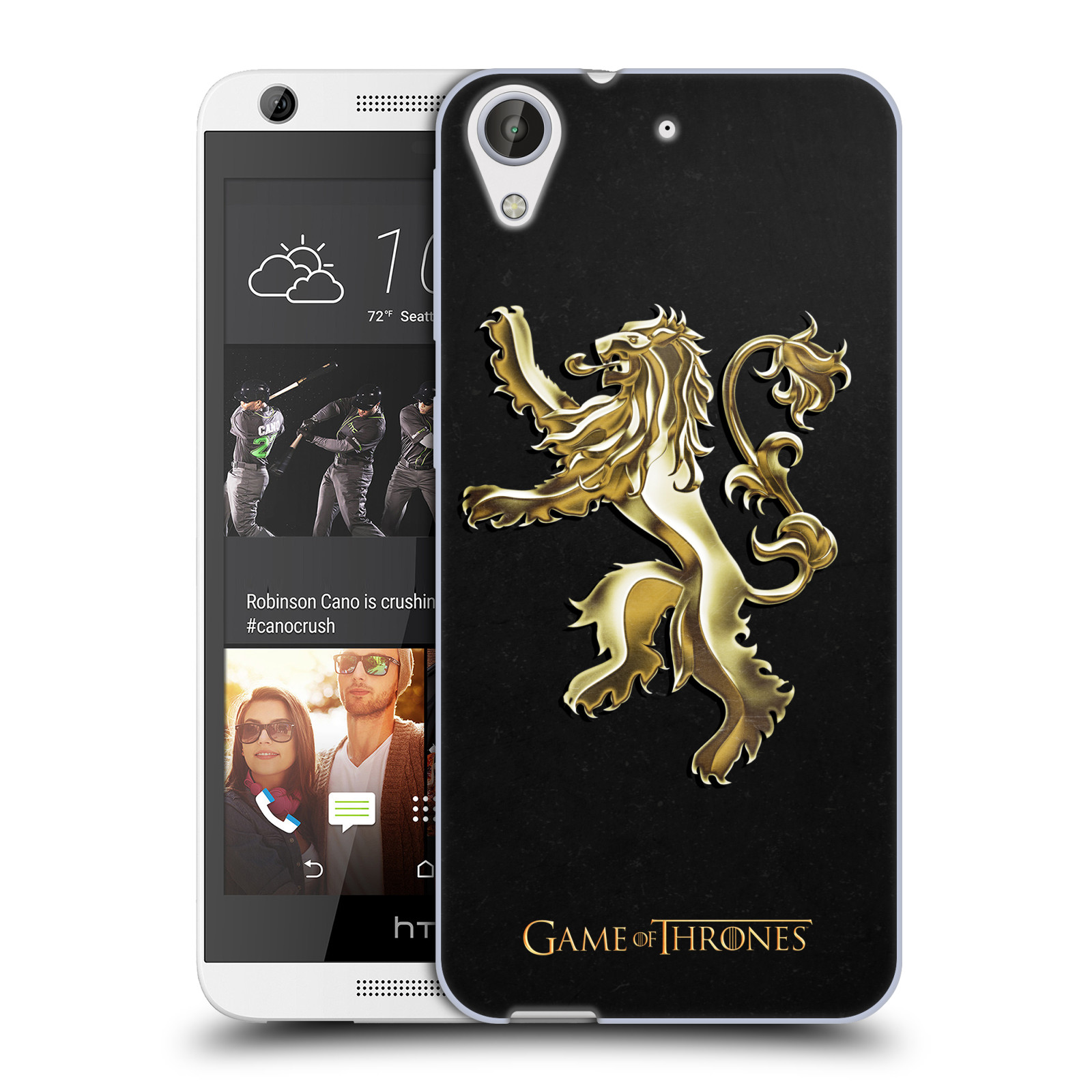 HEAD CASE silikonový obal na mobil HTC Desire 626 oficiální kryt Hra o trůny Rod Lannisterů z Casterlyovi skály zlatá barva