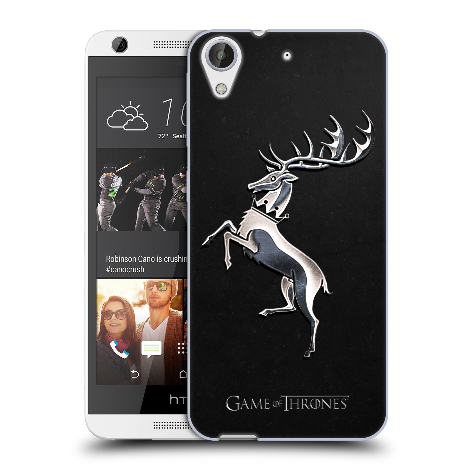 HEAD CASE silikonový obal na mobil HTC Desire 626 oficiální kryt Hra o trůny Rod Baratheonů z Bouřlivého konce stříbrný erb