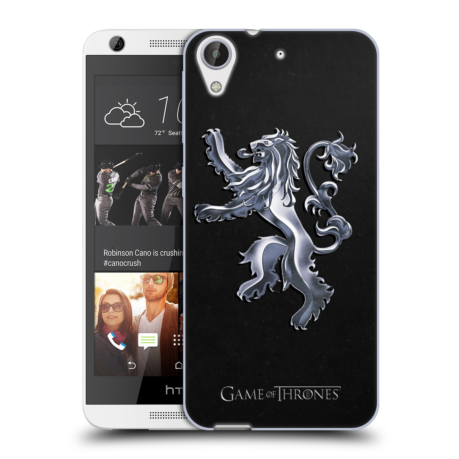 HEAD CASE silikonový obal na mobil HTC Desire 626 oficiální kryt Hra o trůny Rod Lannisterů z Casterlyovi skály stříbrná barva