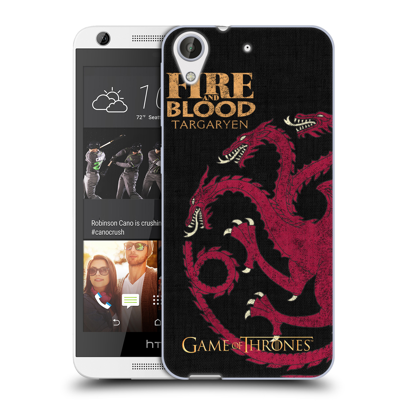 HEAD CASE silikonový obal na mobil HTC Desire 626 oficiální kryt Hra o trůny Rod Targaryenů z Dračího kamene