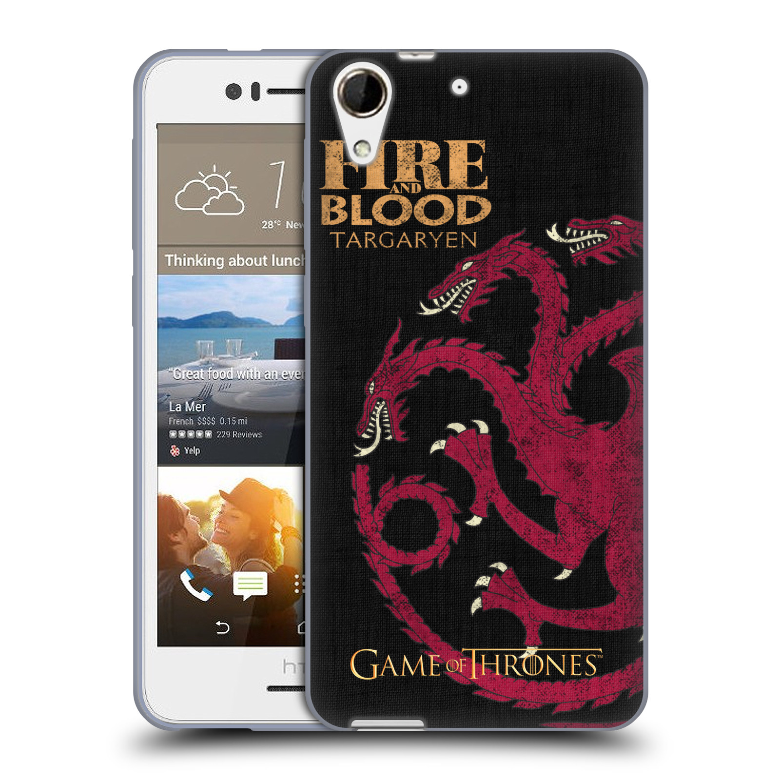 HEAD CASE silikonový obal na mobil HTC Desire 728 oficiální kryt Hra o trůny Rod Targaryenů z Dračího kamene