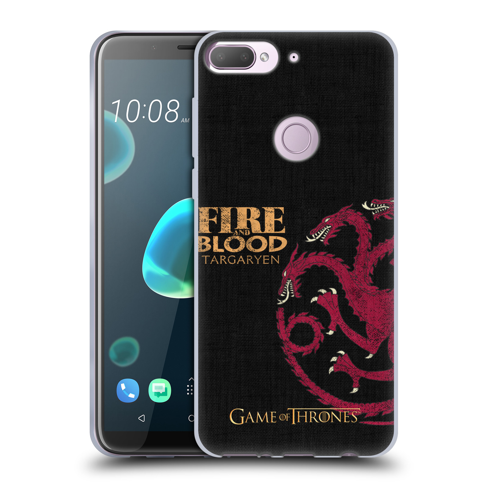 HEAD CASE silikonový obal na mobil HTC Desire 12+ / Desire 12+ DUAL SIM oficiální kryt Hra o trůny Rod Targaryenů z Dračího kamene