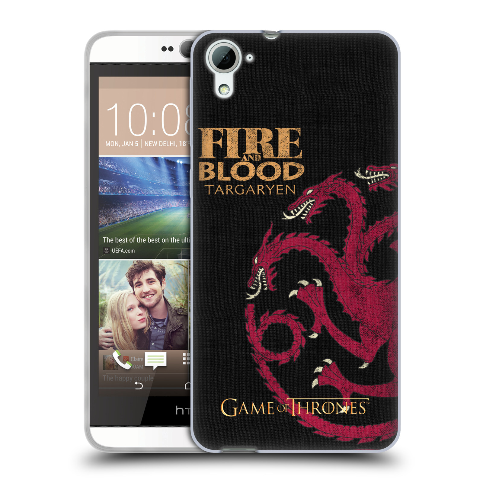 HEAD CASE silikonový obal na mobil HTC Desire 826 oficiální kryt Hra o trůny Rod Targaryenů z Dračího kamene