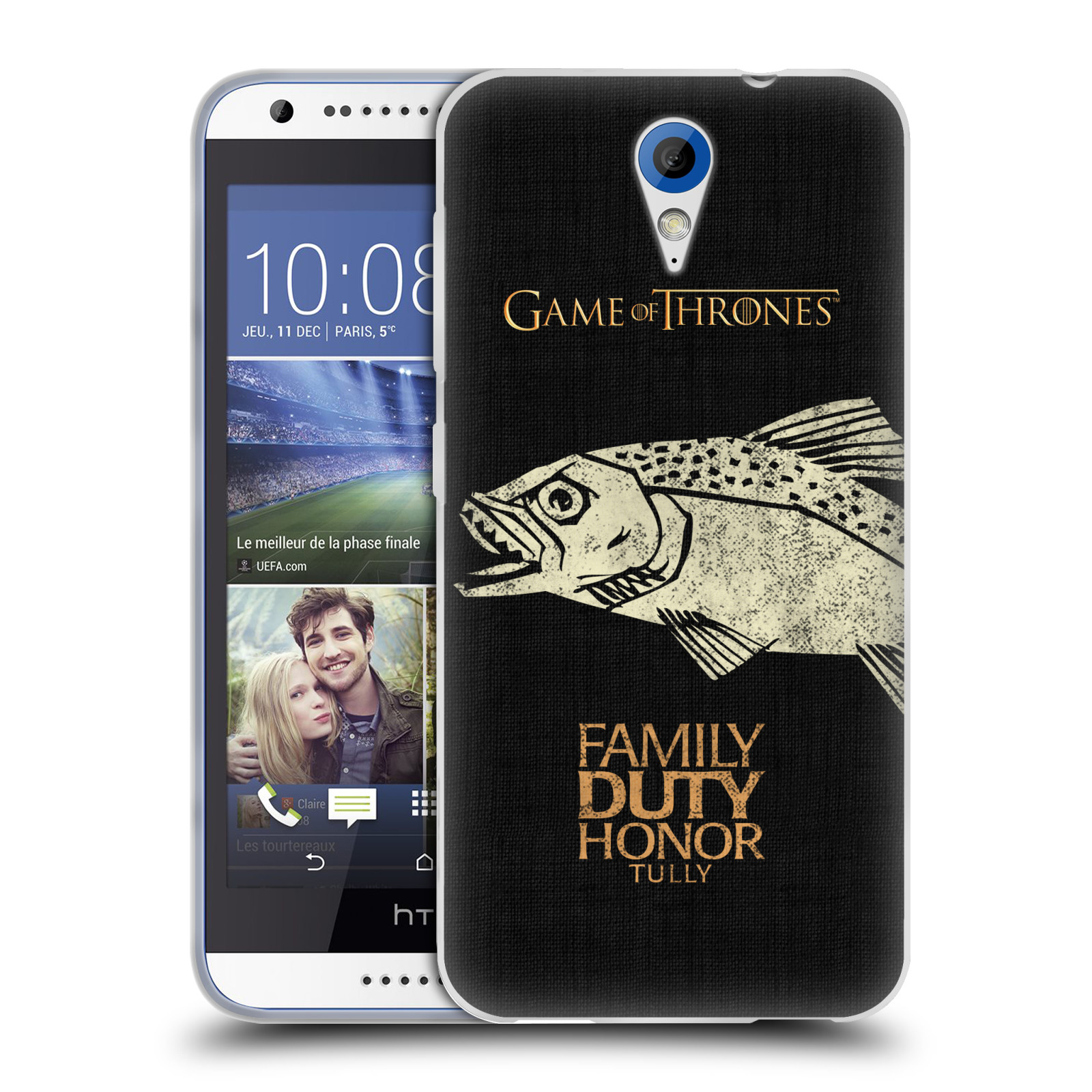 HEAD CASE silikonový obal na mobil HTC Desire 620 oficiální kryt Hra o trůny Rod Tullyů z Řekotočí
