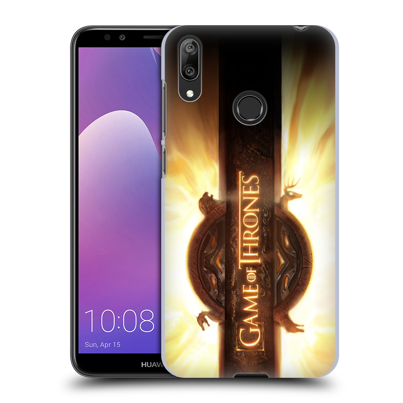 Pouzdro na mobil Huawei Y7 2019 - Head Case - oficiální kryt Hra o trůny úvodní motiv oheň